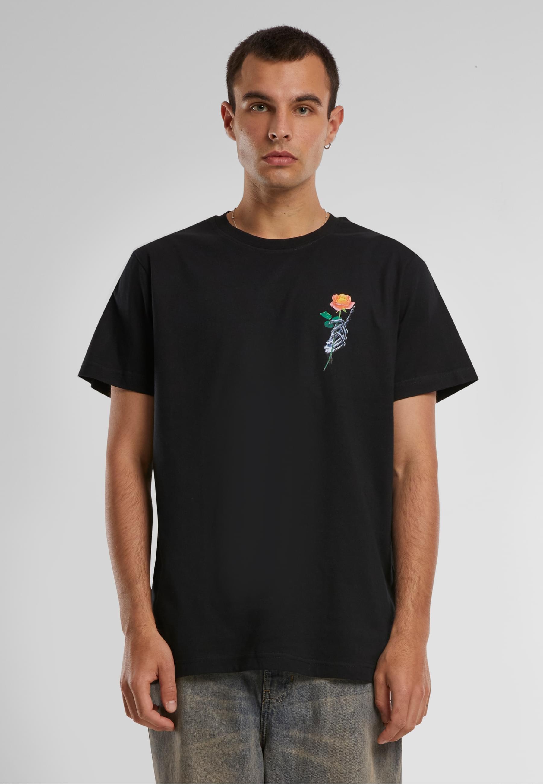 MisterTee T-Shirt »MisterTee Herren Chrome Skeleton Hand Tee«, (1 tlg.)