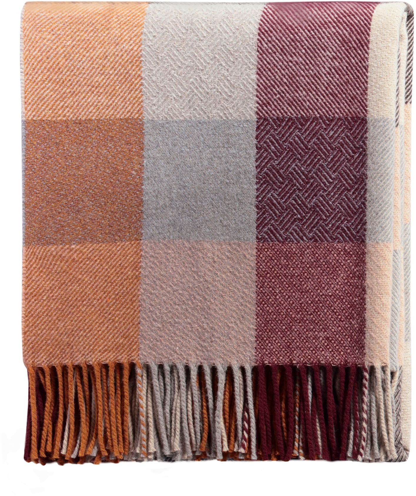 Biederlack Plaid »Plaid Shades mit hochwertigen Fransen«, filigrane Strukturoptik