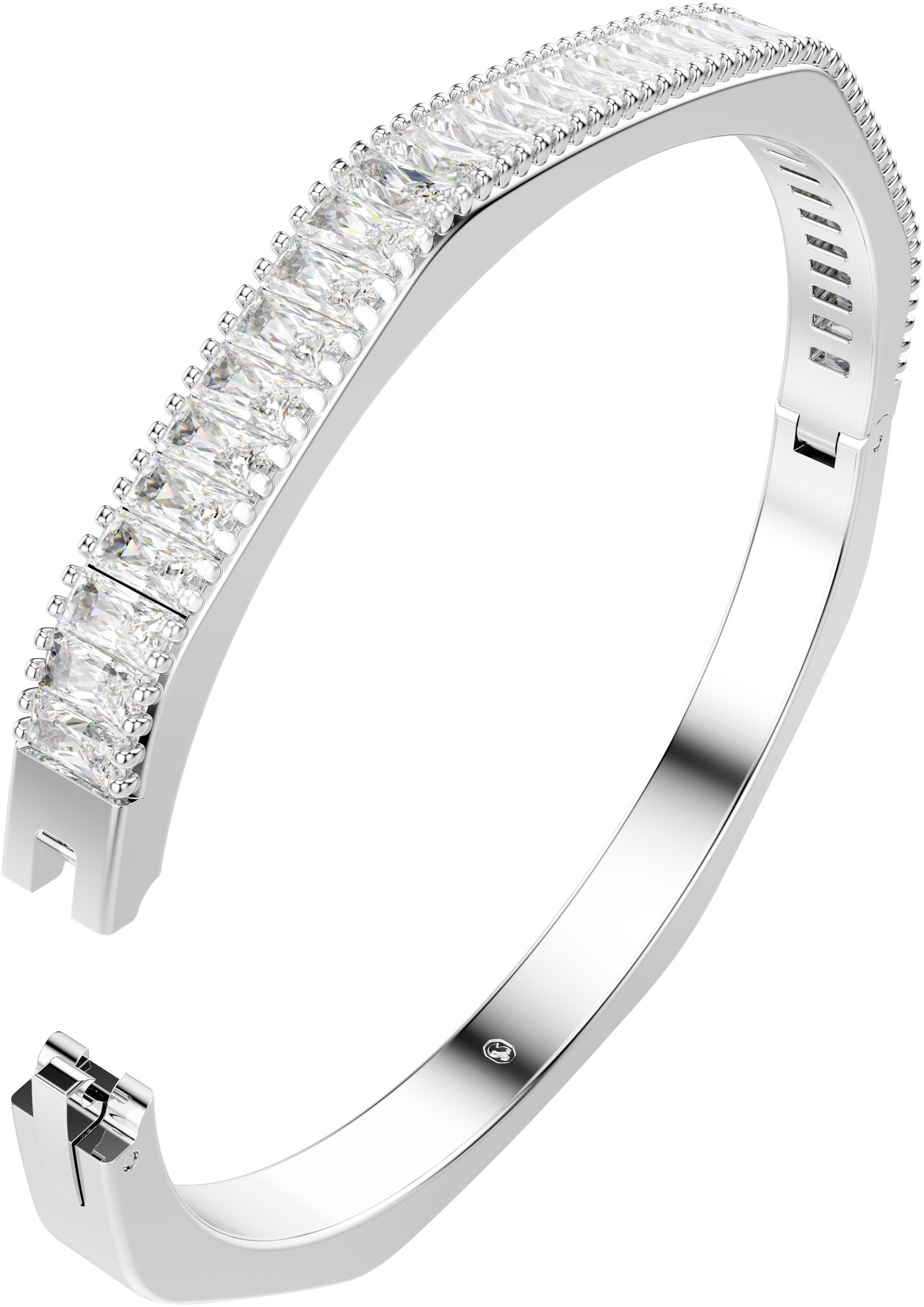 Armreif SWAROVSKI "Schmuck Geschenk Matrix" Gr. S, silber (metallfarben, kristallweiß, kristallweiß), Armbänder, Damen, S, Metall, Armreif, mit Swarovski Kristall 6