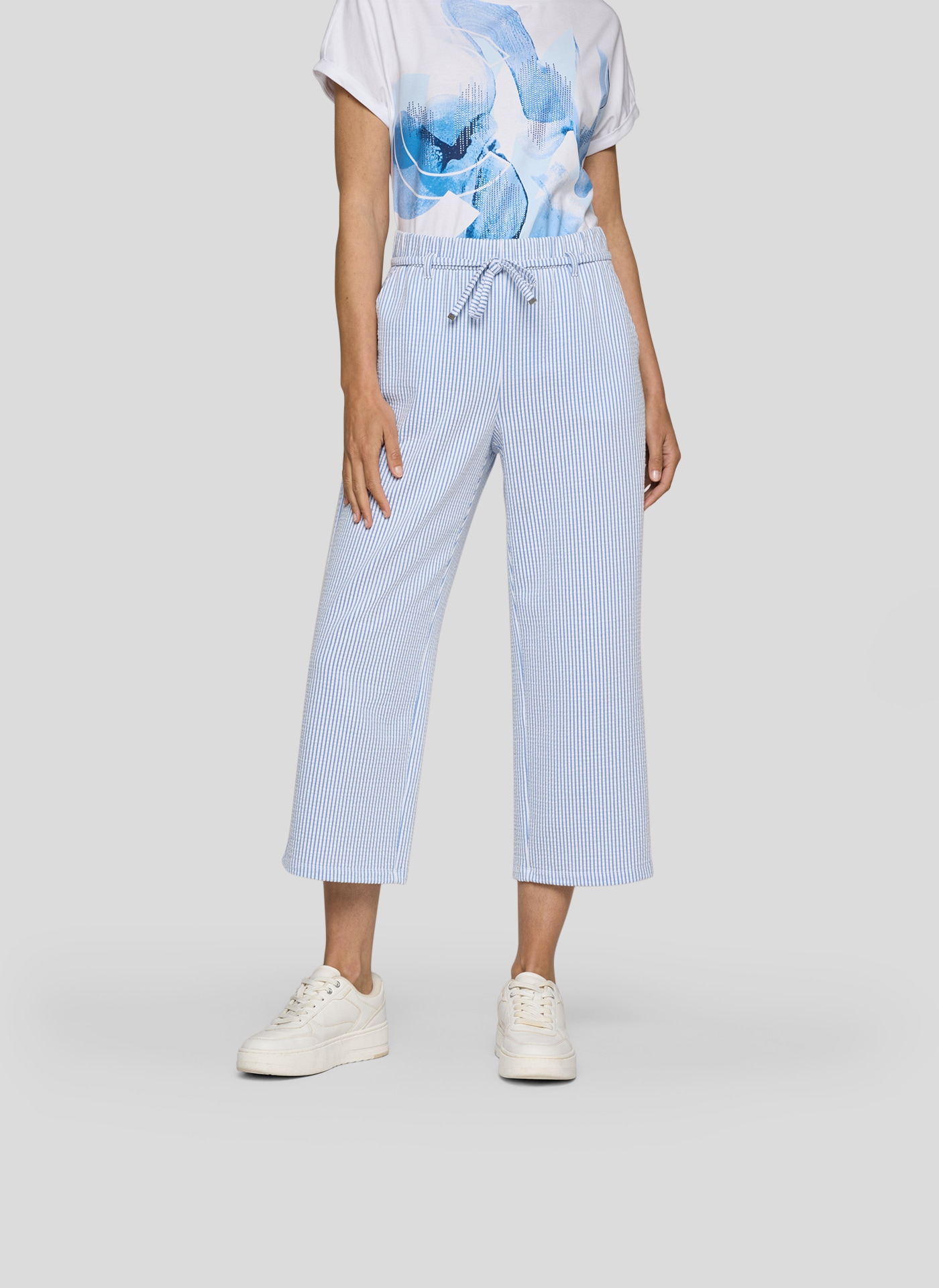 Rabe Jerseyhose "Rabe Gestreifte 7/8-Hose mit Bindegürtel" günstig online kaufen