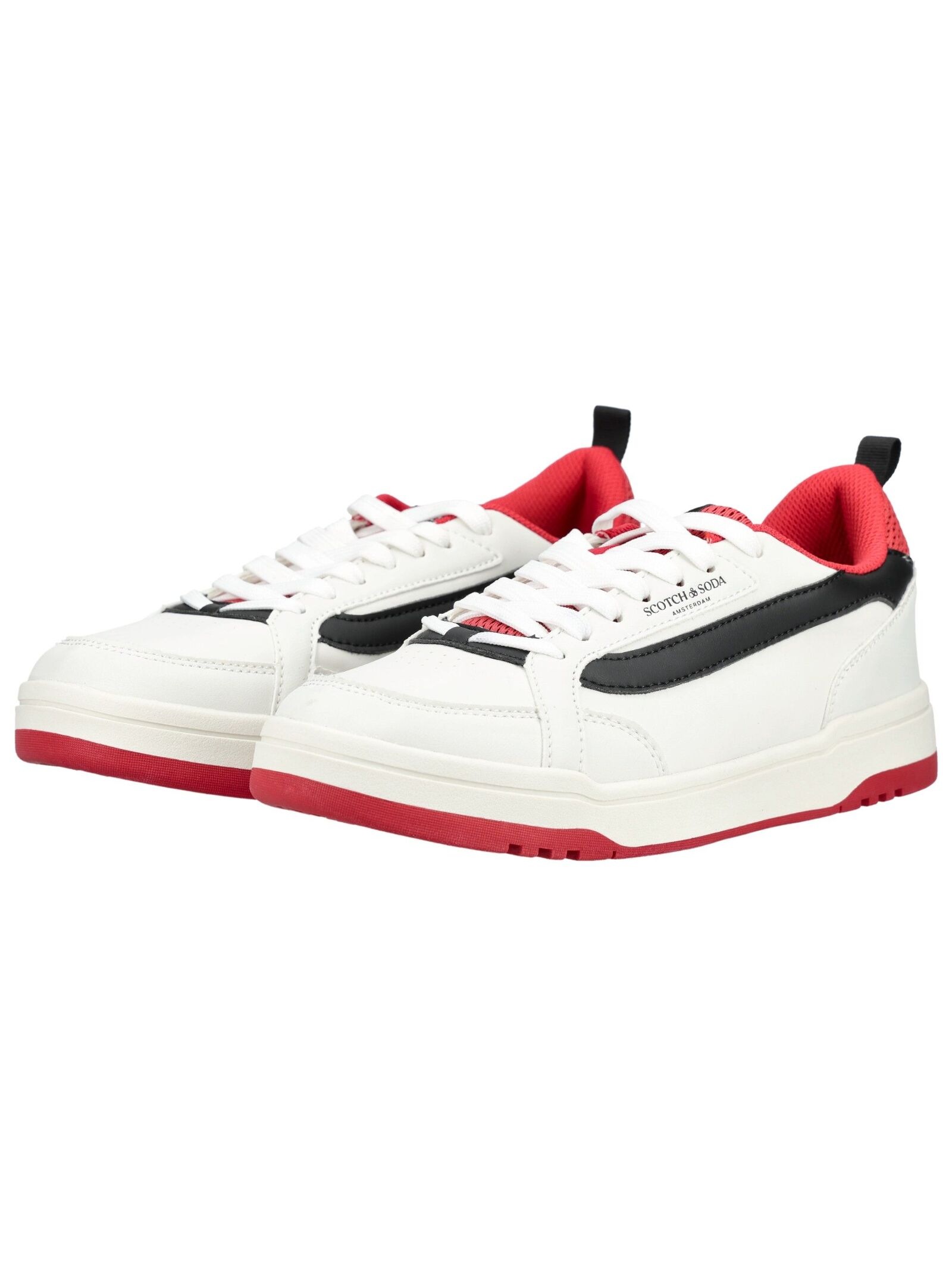 Sneaker SCOTCH & SODA "Scotch & Soda Sneaker Lederimitat/Mesh", Herren, Gr. 43, weiß, schwarz, Lederimitat, Textil, Schuhe Sneaker 3