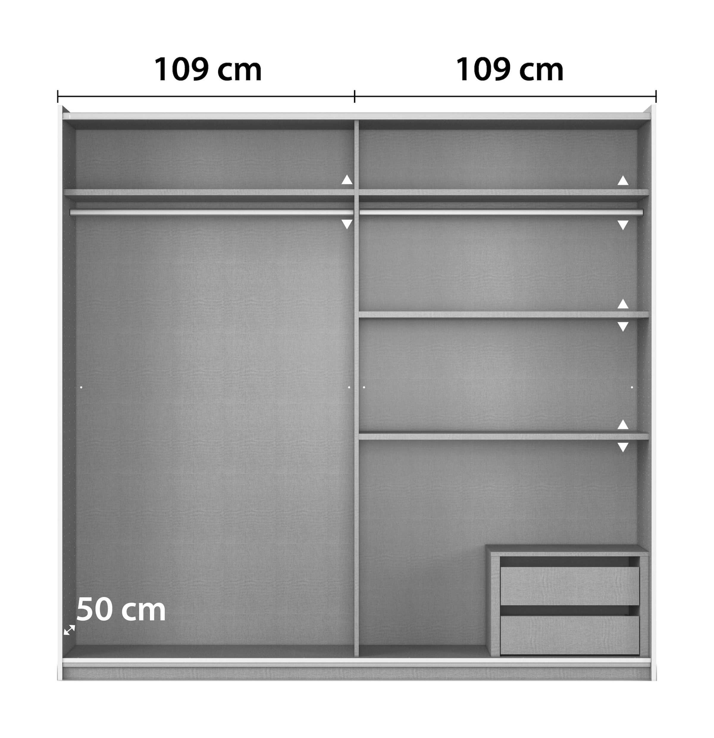 rauch Schwebetürenschrank »Kleiderschrank Garderobe TOPSELLER AURELIO mit 3 Ausstattungsvarianten«, 3 verschiedene Ausstattungsvarianten Griffe aus Metall MADE IN GERMANY