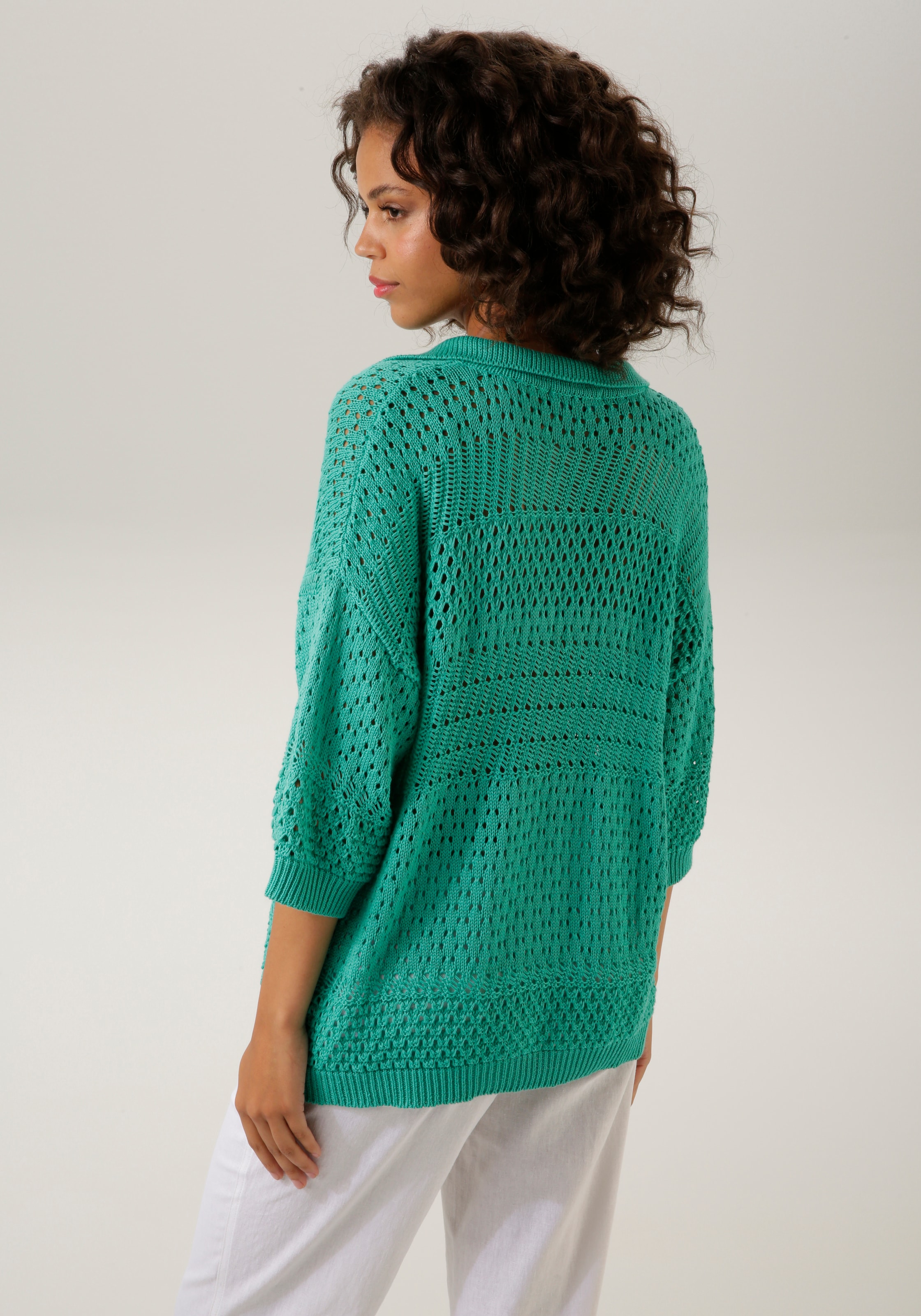 Aniston CASUAL Strickpullover, im trendigem Ajour-Mustermix - NEUE KOLLEKTION