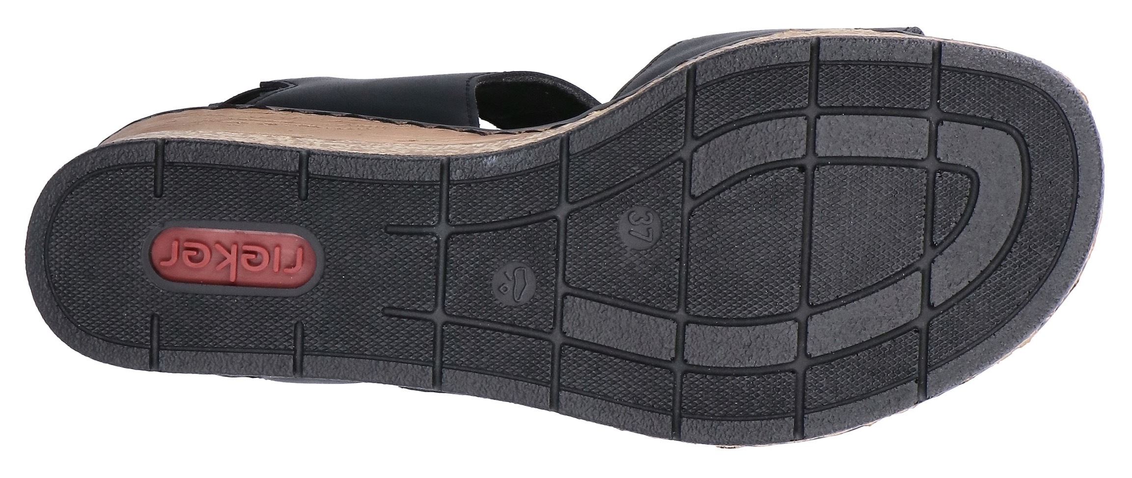 Rieker Keilsandalette  Klettschuh, Sommerschuh, Plateausandale mit Schmuckelemente