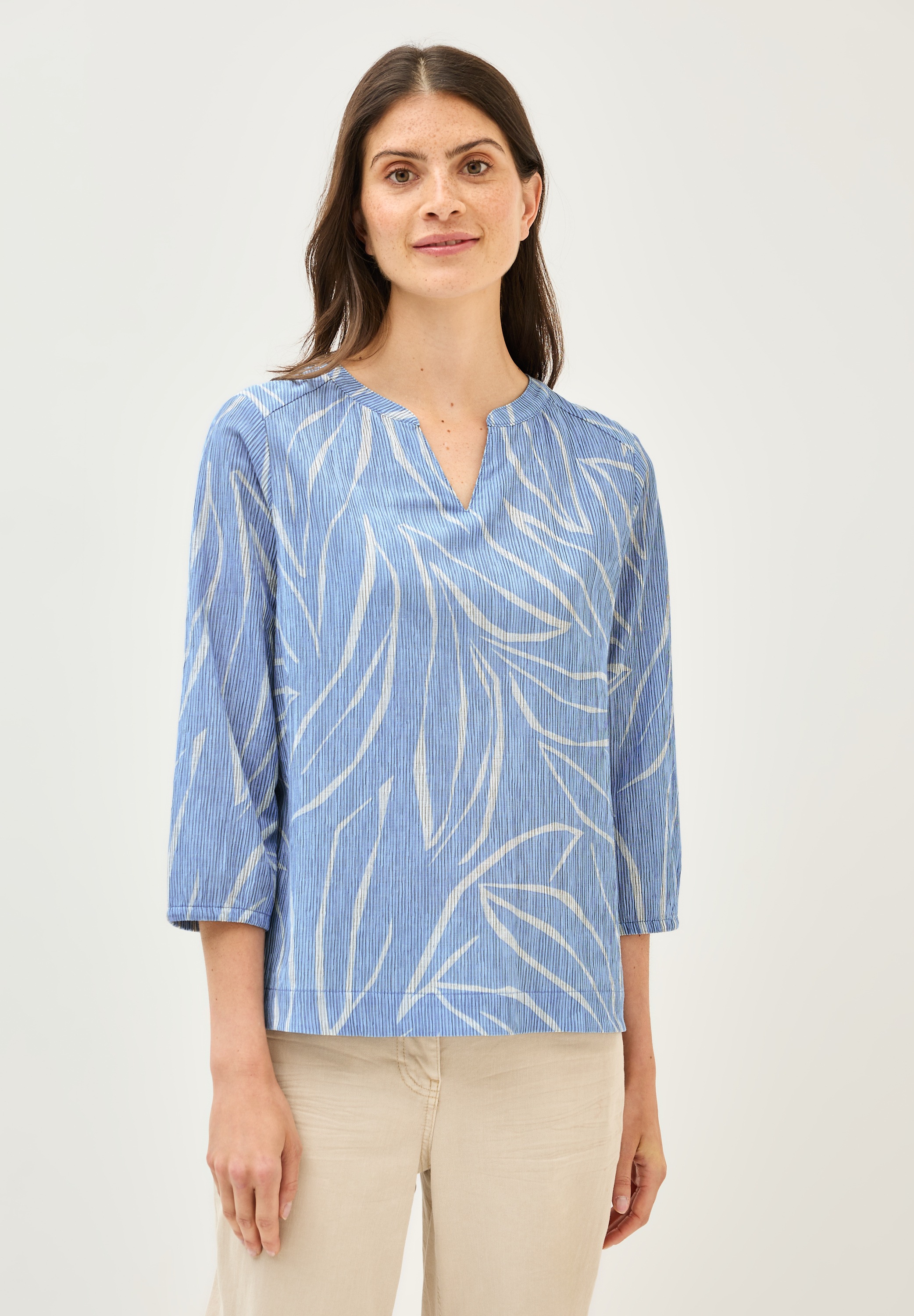 Cecil Shirtbluse, mit geschlitztem Rundhalsausschnitt günstig online kaufen