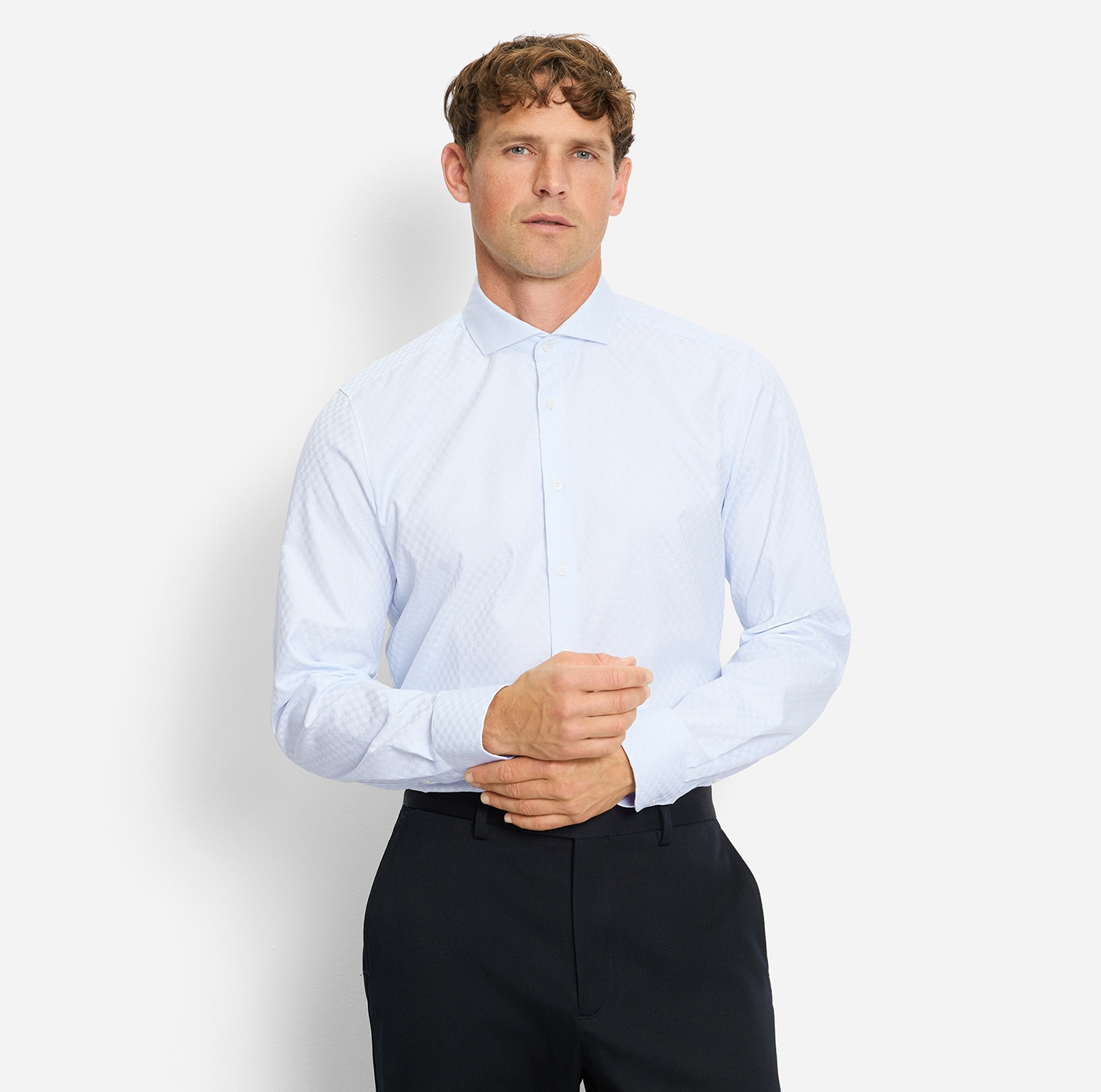 OLYMP Langarmhemd "Level Five" body fit, Haifischkragen, Webmuster, Busines günstig online kaufen