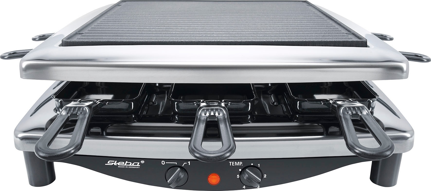 STEBA Raclette "RC 3 plus chrom", silber (chrom), B:36cm H:14cm T:36cm, Raclettes 4