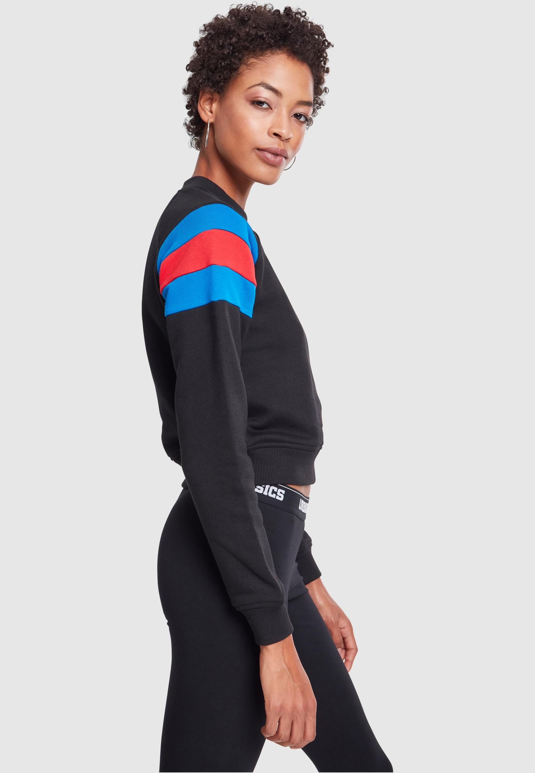URBAN CLASSICS Sweatshirt »Urban Classics Damen Ladies Sleeve Stripe Crew«, (1 tlg.)