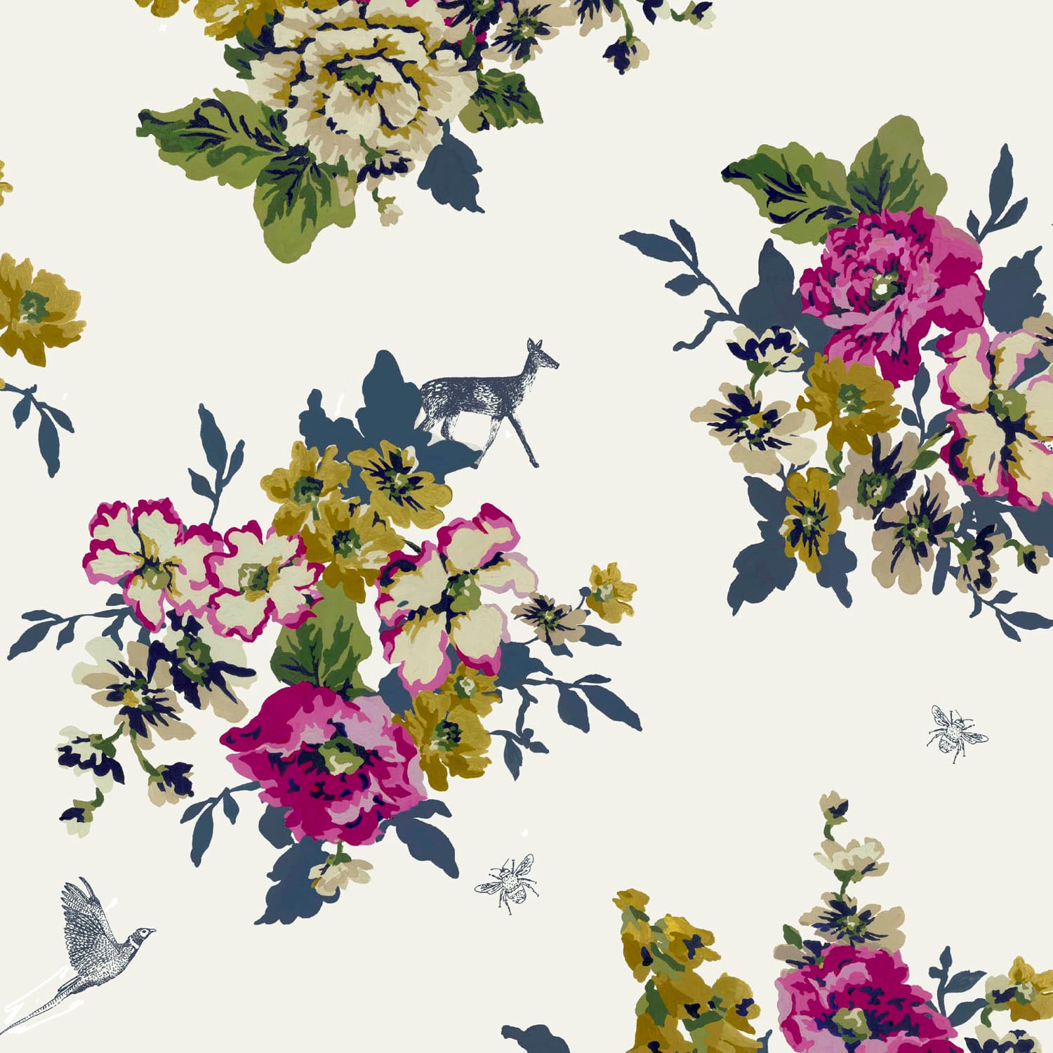 Joules Vliestapete "Joules Floral Crème" floral glatt floral