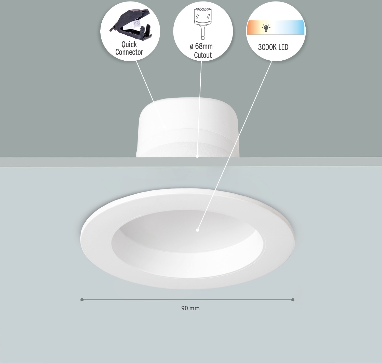 Paco Home LED Flach LED Spotlight Strahler Einbaustrahler 3000K 3er BAUR »Senta«, | Einbauleuchte Set
