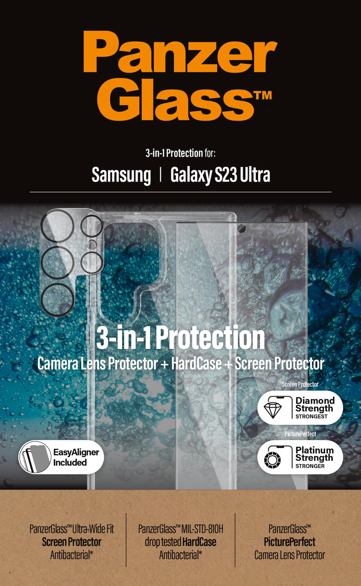 PanzerGlass Backcover »Set: HardCase + Screen Protector - Samsung Galaxy S23 Ultra«