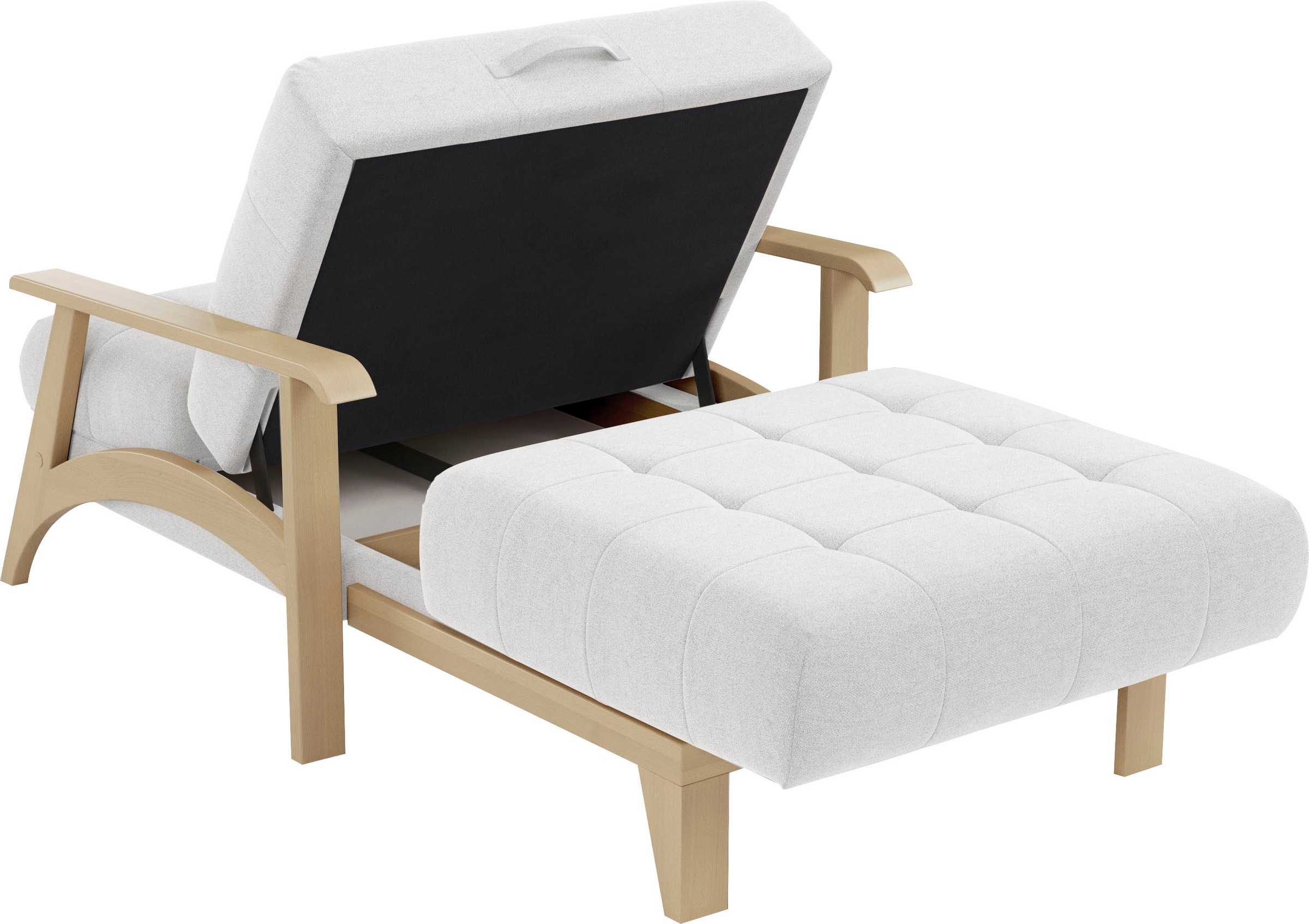 sit&more Recamiere »Billund«, Armlehnen aus Buchenholz in natur, verschiedene Bezüge und Farben