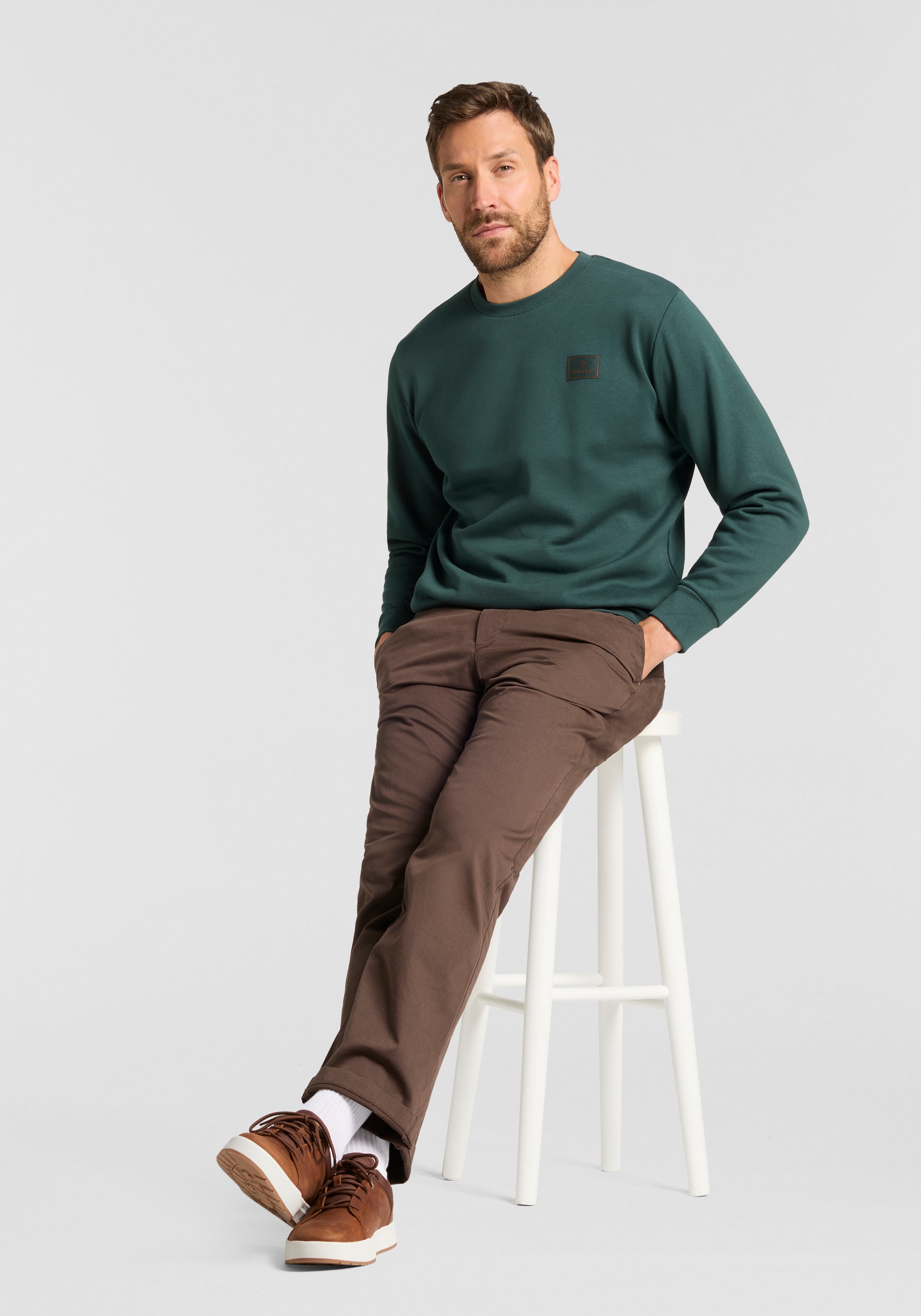 Timberland Sweatshirt »Silicon Badge (BB) Crew Neck«, mit Crew-Neck-Ausschnitt, aus Baumwolle und Polyester
