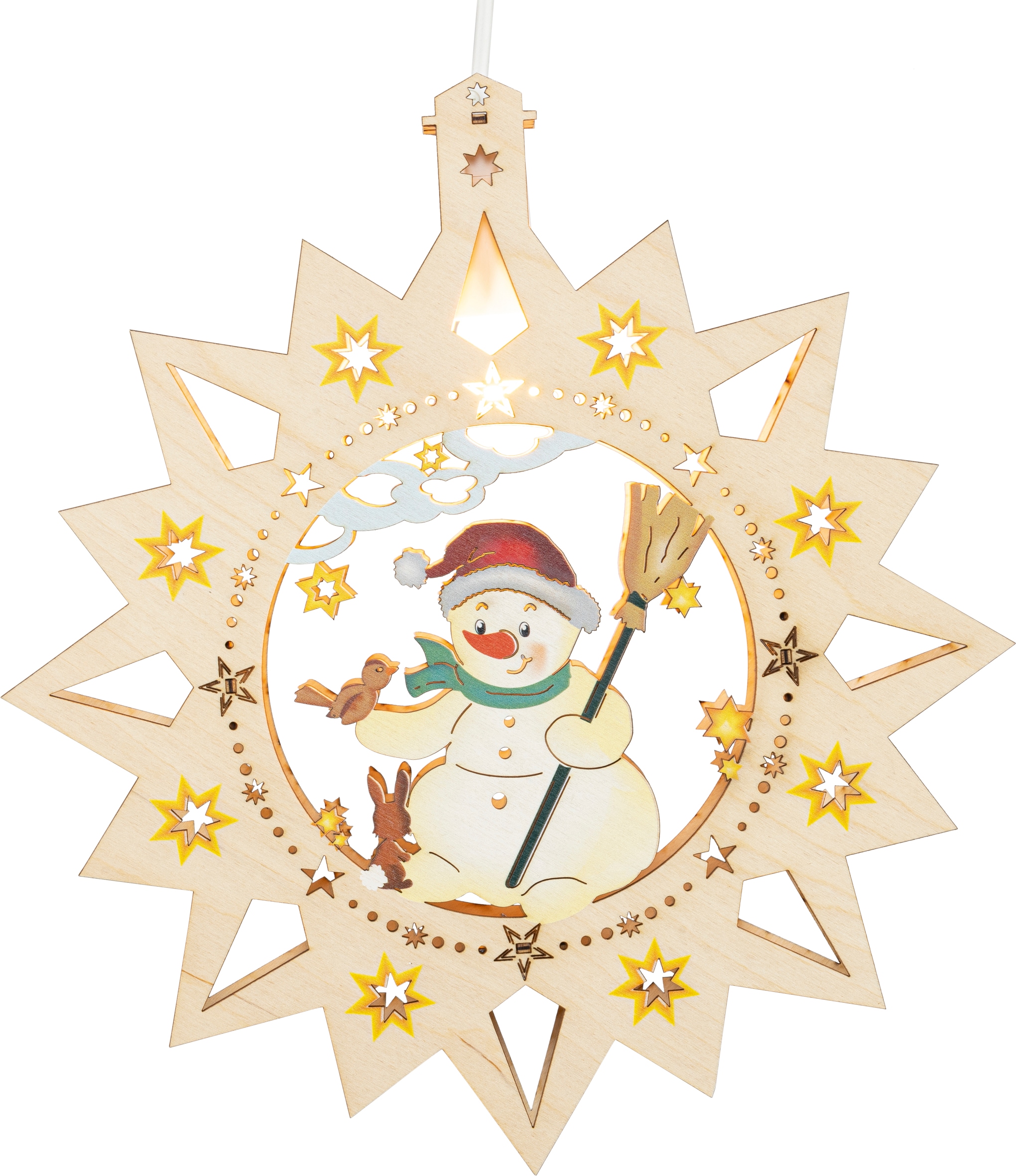 SAICO Original LED Fensterbild "Schneemann, inkl. LED-Leuchtmittel, warmwei günstig online kaufen