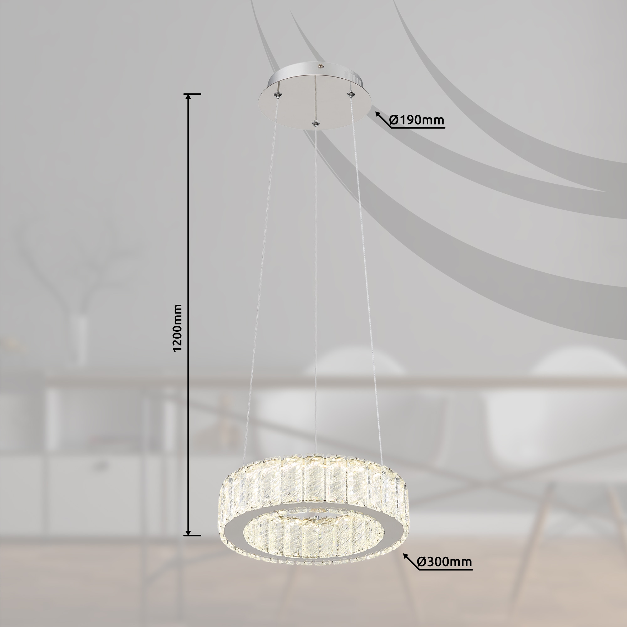 GLOBO LIGHTING LED Pendelleuchte »MUCKY«, Leuchtmittel LED-Modul | LED fest integriert, Hängelampe/Hängeleuchte/Wohnzimmer/Esstisch/elegant