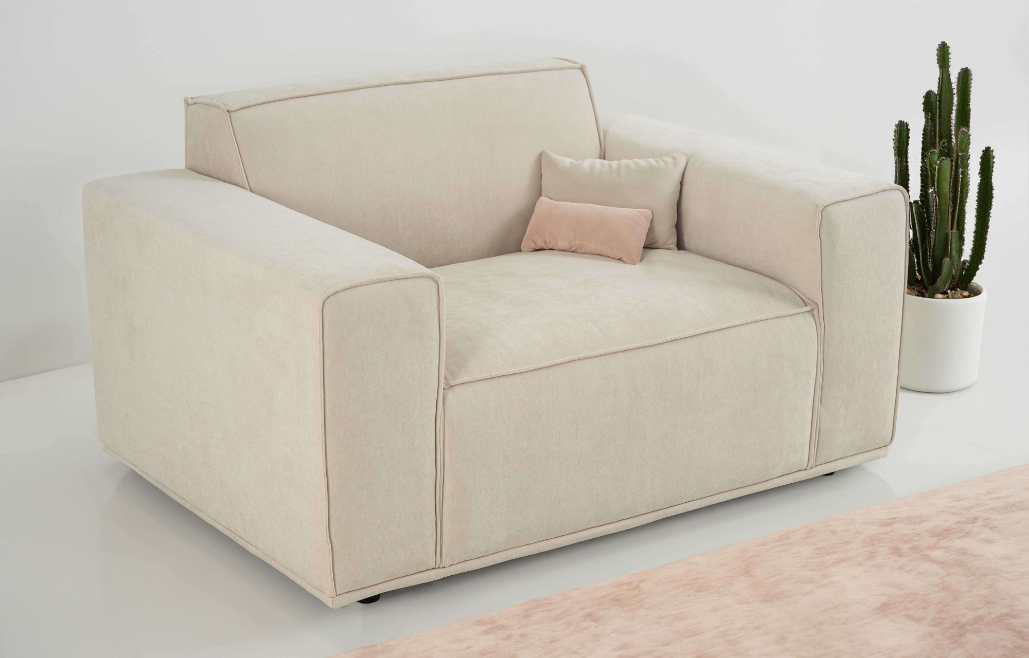 Home affaire Loveseat "Avelin, 1.5 Sitzer, 140 cm, Chenille, Struktur-Boucl günstig online kaufen
