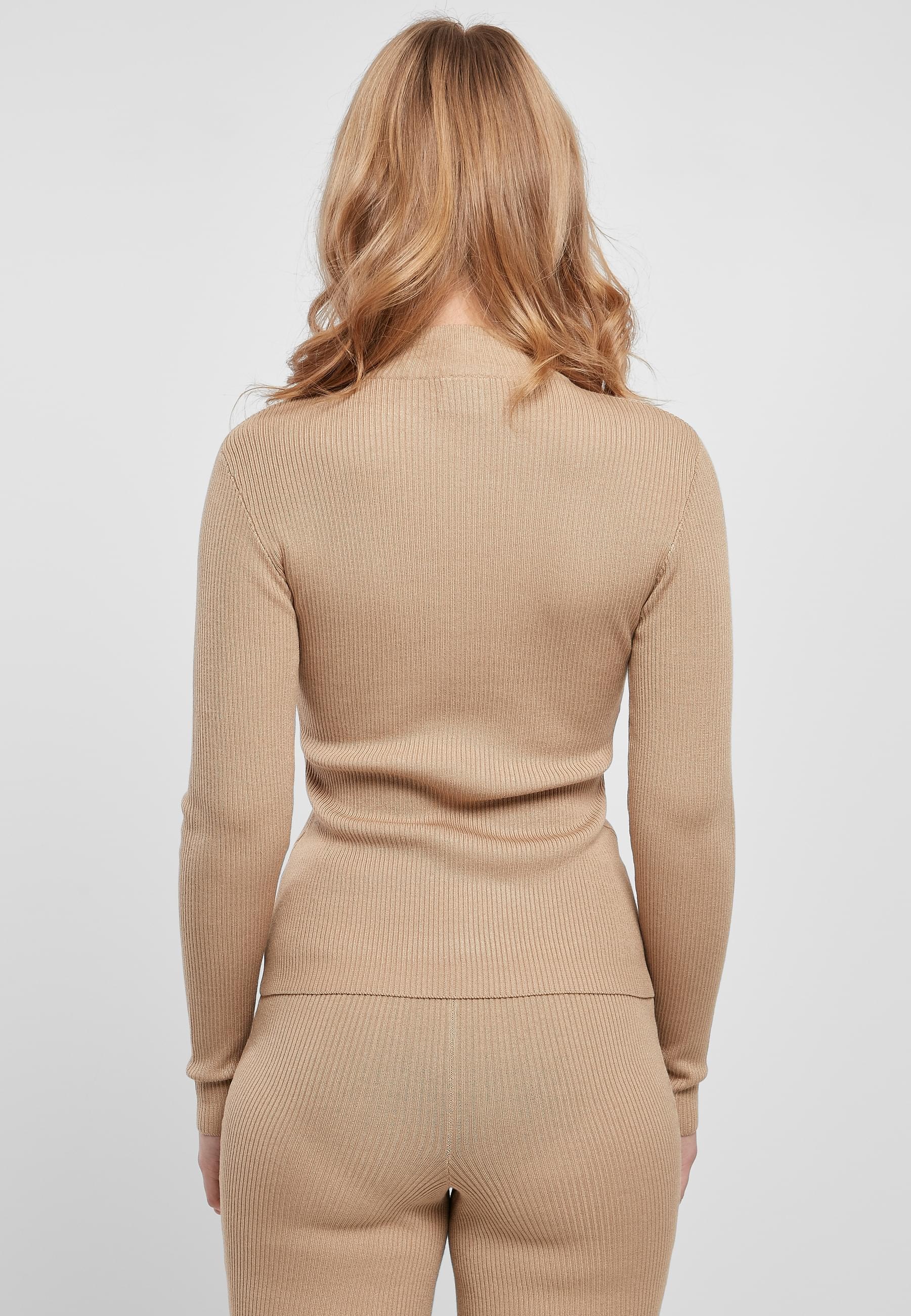 URBAN CLASSICS Sweater »Urban Classics Damen Ladies Rib Knit Turtelneck Sweater«, (1 tlg.)