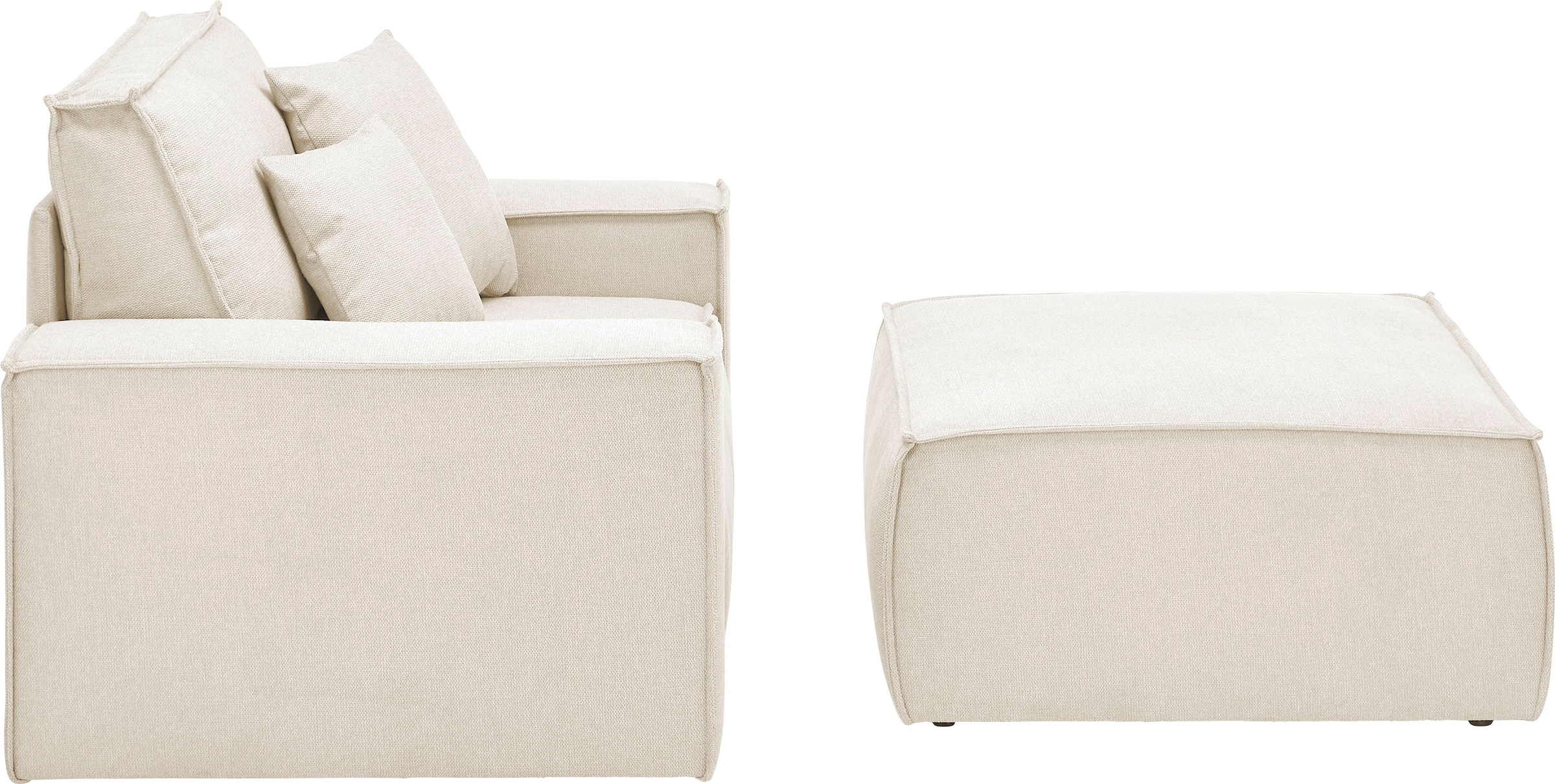 andas Loveseat »Finnley«, (2 St.), Loveseat und Hocker im Set, passend zur Polster-Serie Finnley