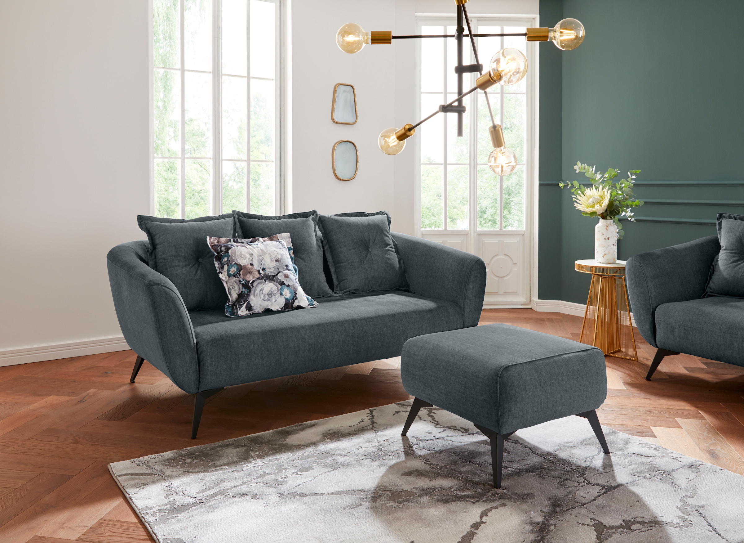 Home affaire 2,5-Sitzer "Baggio, Breite 196 cm, modern romantisches Design" günstig online kaufen