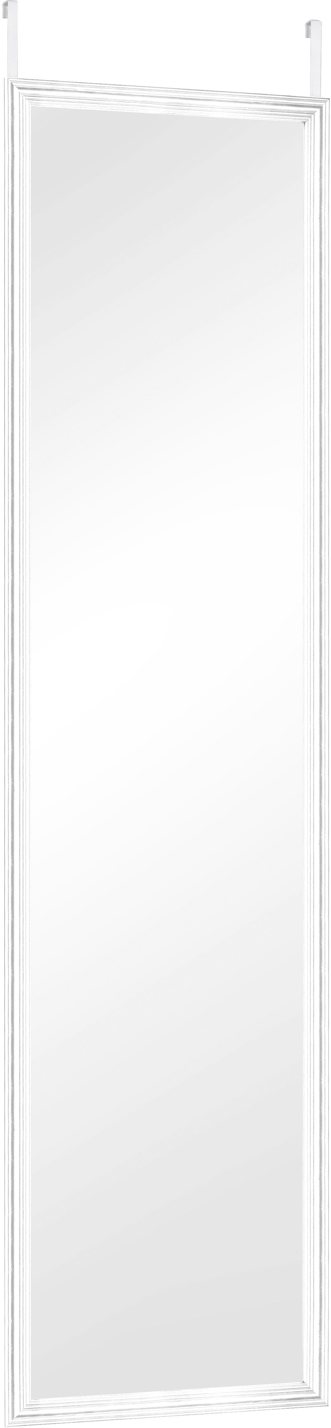 Dekospiegel, B:30cm H:120cm T:1,5cm, weiß, MIRRORS AND MORE, Kunststoff, Spiegel, "RIA", Wandspiegel, mit Türaufhängung