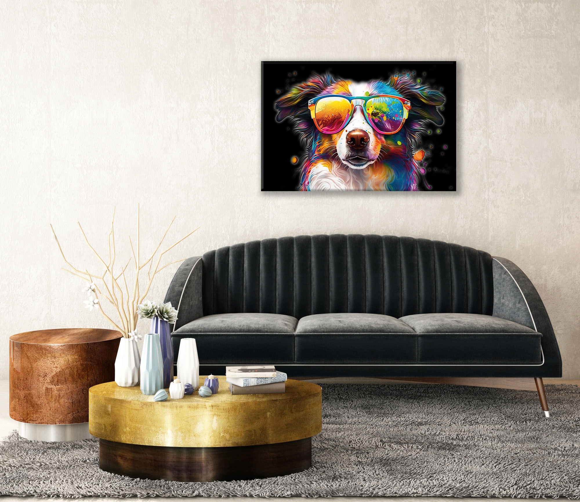 Bönninghoff Leinwandbild, Hund-Hunde-Hundebilder-Pop Art-Tiere-Humor, (1 St günstig online kaufen