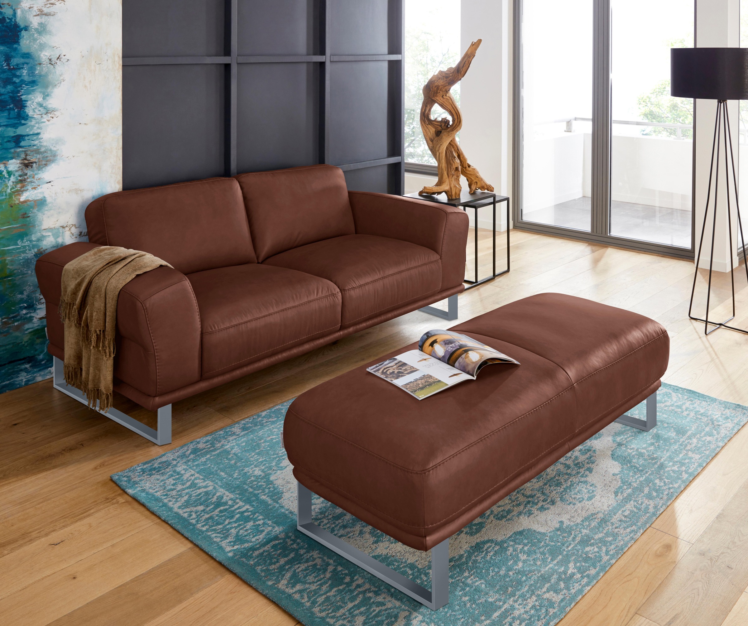 W.SCHILLIG 2-Sitzer »montanaa«, mit Metallkufen in Silber matt, Breite 192 cm