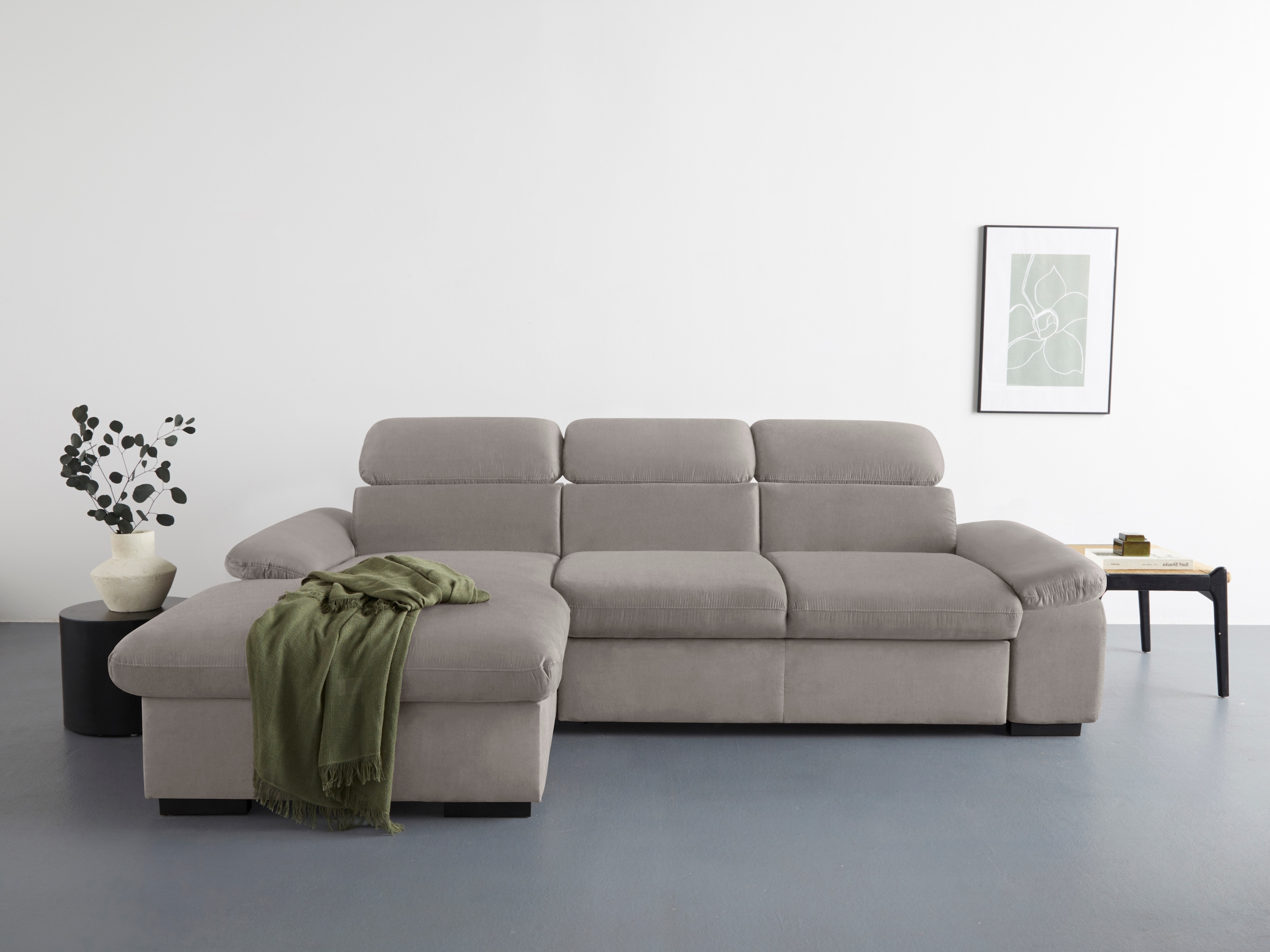 COTTA Ecksofa "Lola L-Form mit Kopfteilfunktion & Hocker", (Set, mit Hocker günstig online kaufen