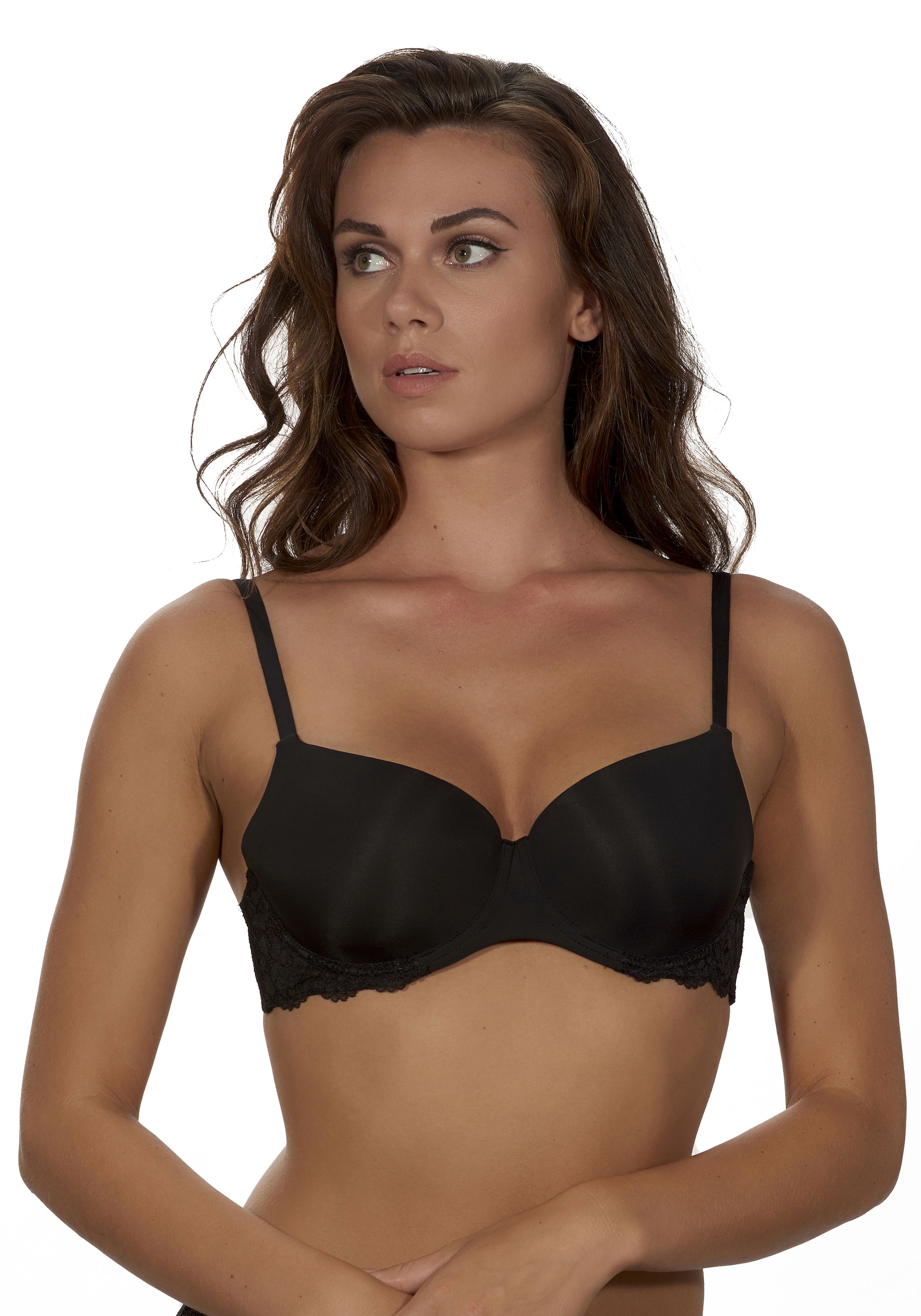 After Eden T-Shirt-Bh "Jill" Mit Schale, Mit Bügel, Verstellbare Träger, Mit Spitze, Feminin