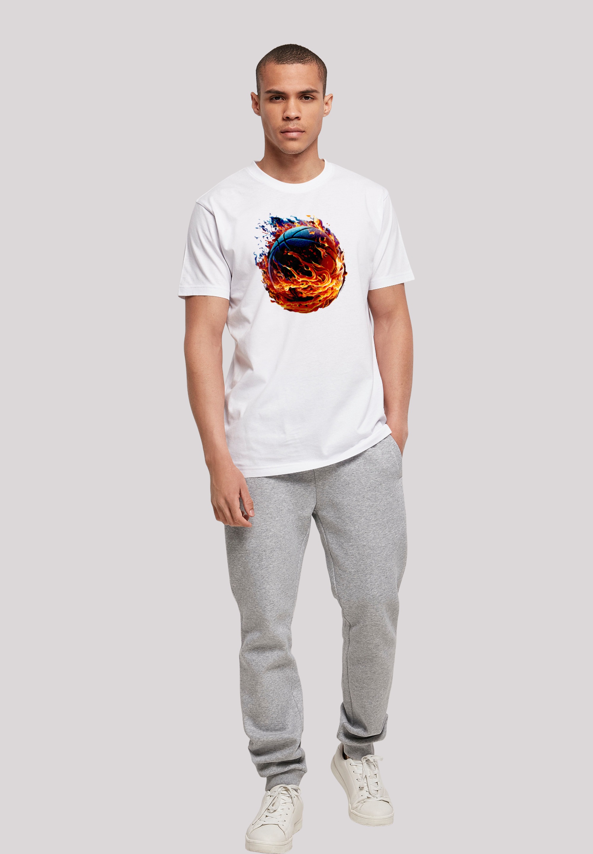 F4NT4STIC T-Shirt »Basketball On Fire Sport UNISEX«, Print