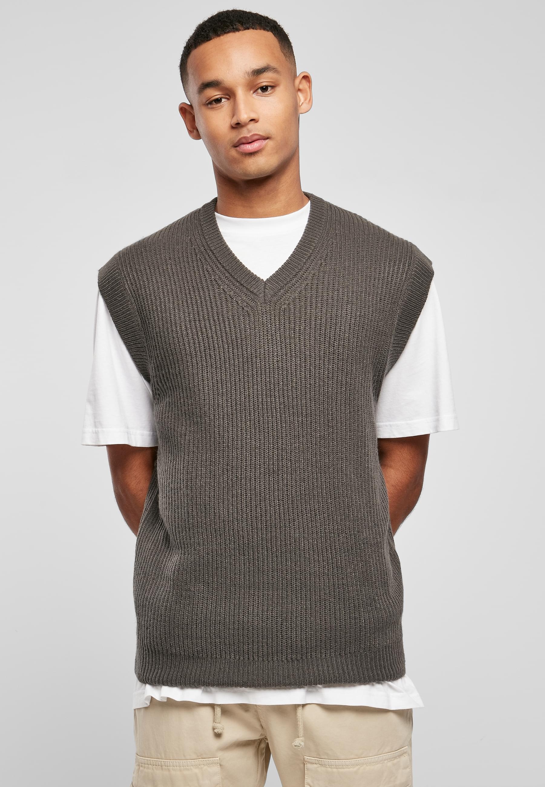 URBAN CLASSICS Rundhalspullover »Urban Classics Herren Knit Slipover«