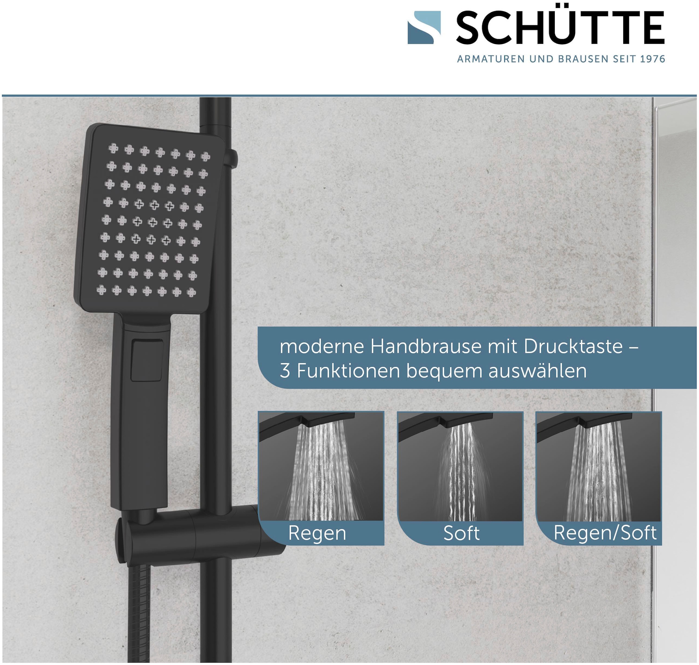 Schütte Brausegarnitur »Mallorca«, Duschsystem mit Kopfbrause und Handbrause