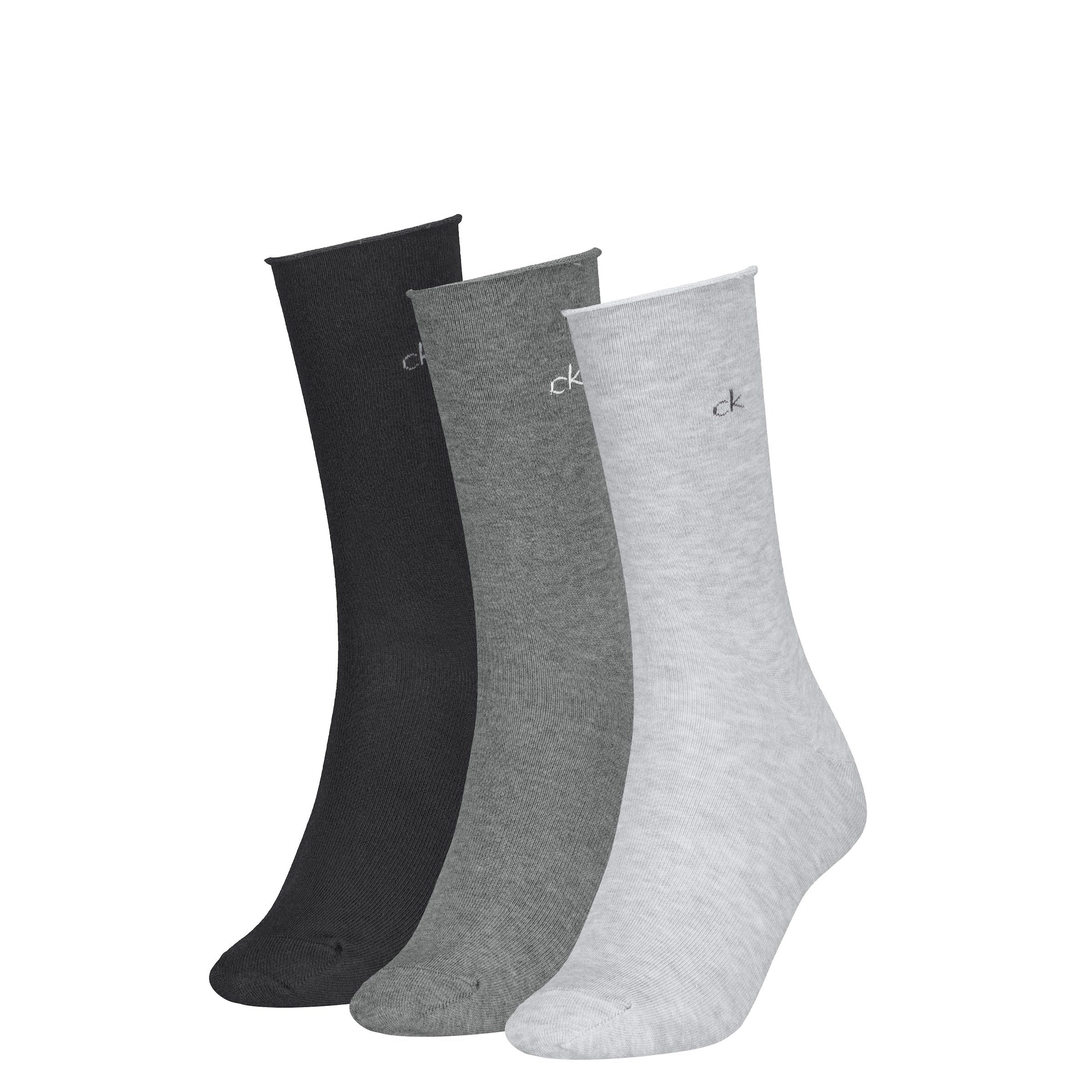 Calvin Klein "CK WOMEN SOCK ROLLTOP" 3 Paar, mit kleinem Rollbund, Cotton-Mix