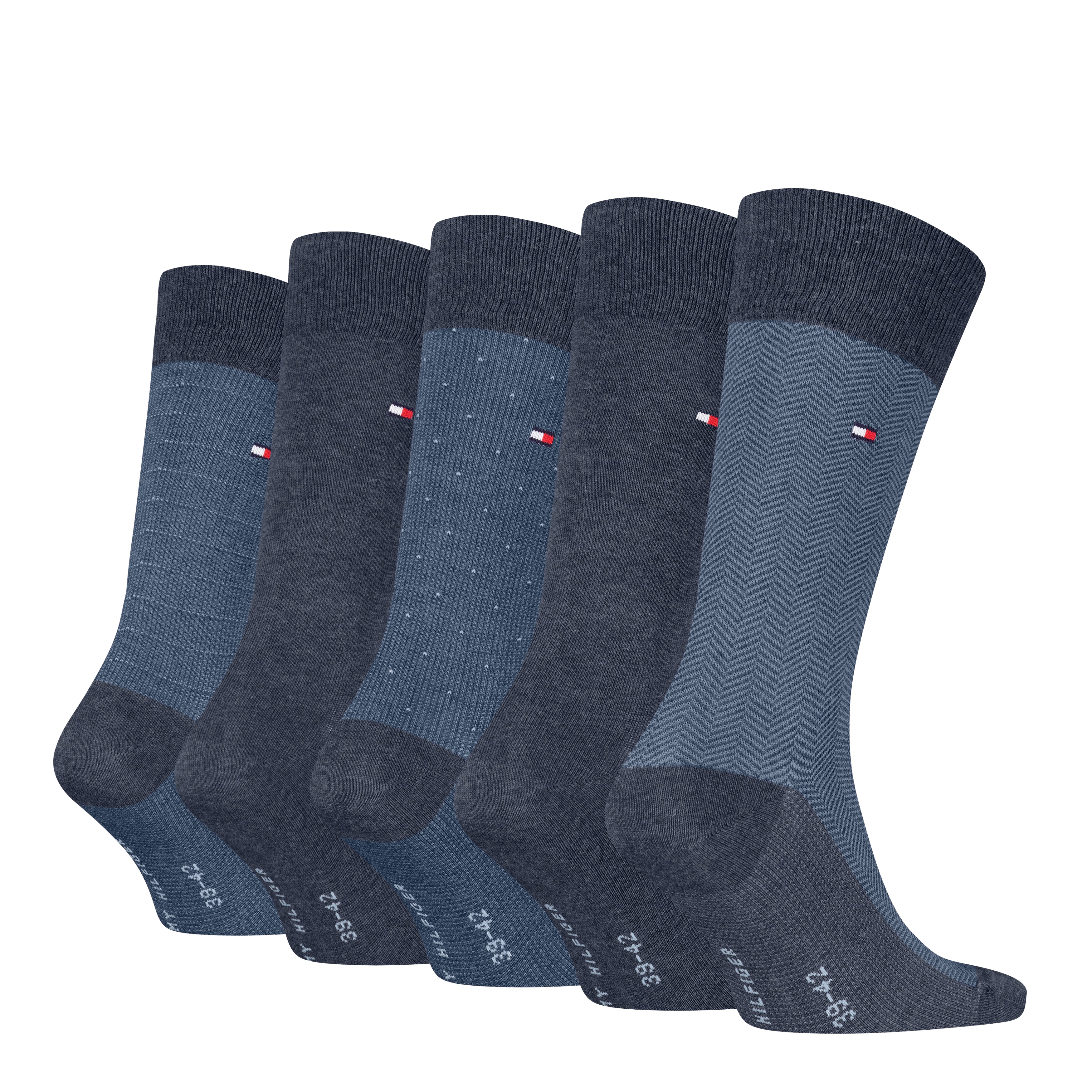 Thumbnail - Tommy Hilfiger Socken "TH MEN SOCK 5P GIFTBOX HERRINGBONE DOT" 5er Pack