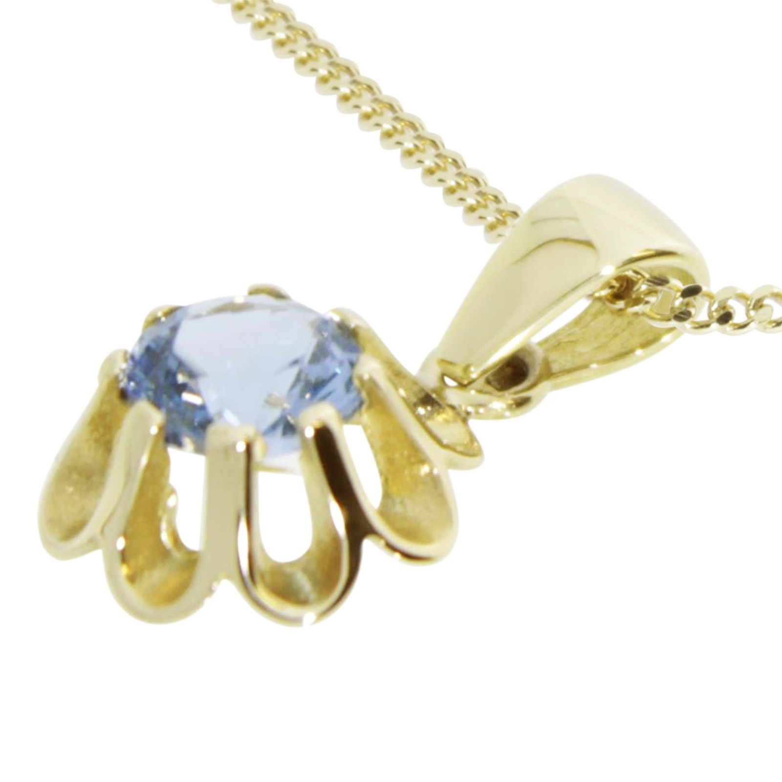 OSTSEE-SCHMUCK Kette und Anhänger Set »- Pia 6 mm - Gold 333/000 - sy. Aquamarin«