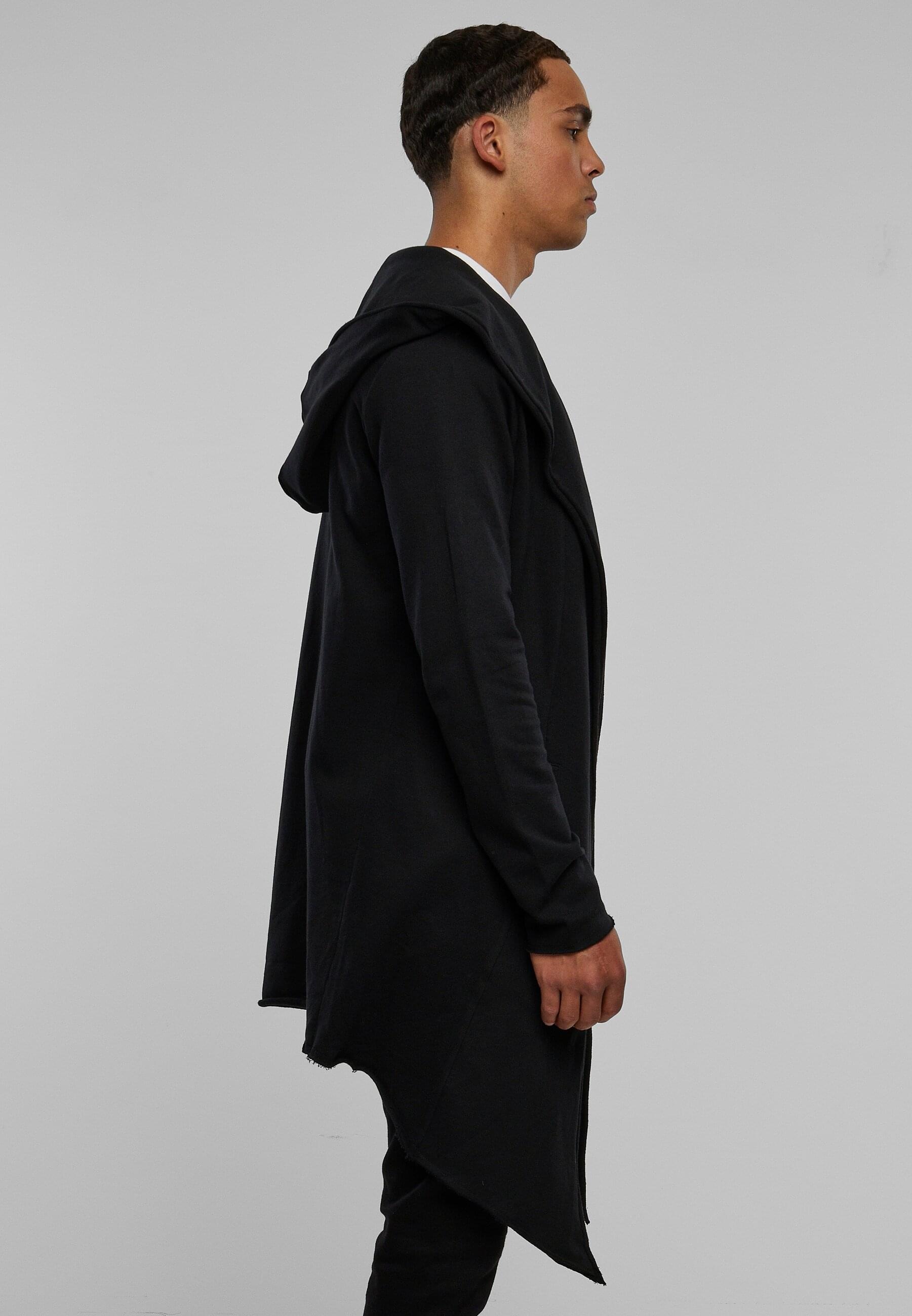 URBAN CLASSICS Strickfleecejacke »Urban Classics Herren Long Hooded Open Edge Cardigan«, (1 St.), mit Kapuze