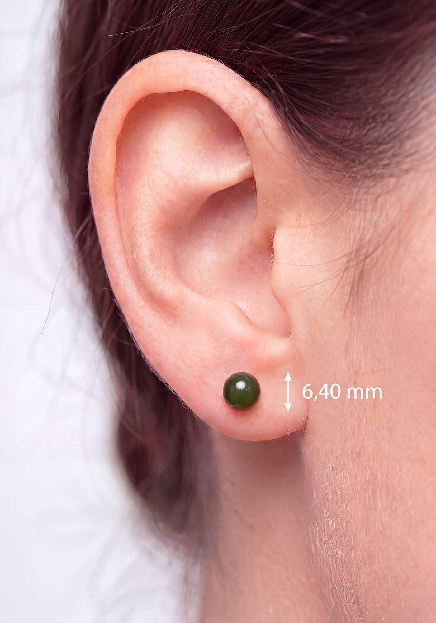 JOBO Paar Ohrstecker »Kugel Ohrringe 6 mm grün« 333 Gold mit Jade
