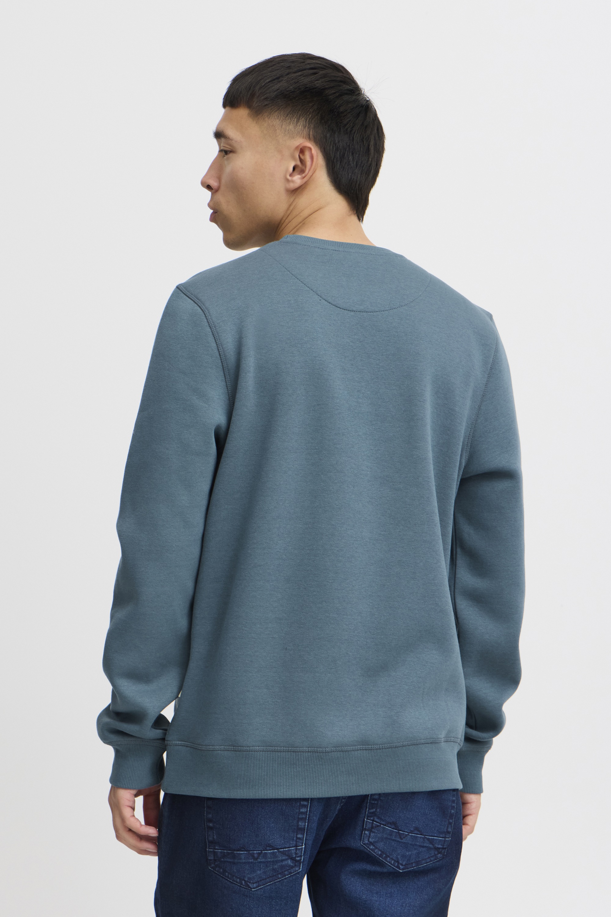 Rundhalspullover BLEND "BHSweatshirt", Herren, Gr. L, orion blau, Sweatware, 55% Polyester, 45% Baumwolle, unifarben, regular fit normal, Rundhals, eingesetzt, Pullover Rundhalspullover, Lässiger Sweatpullover mit Print 6