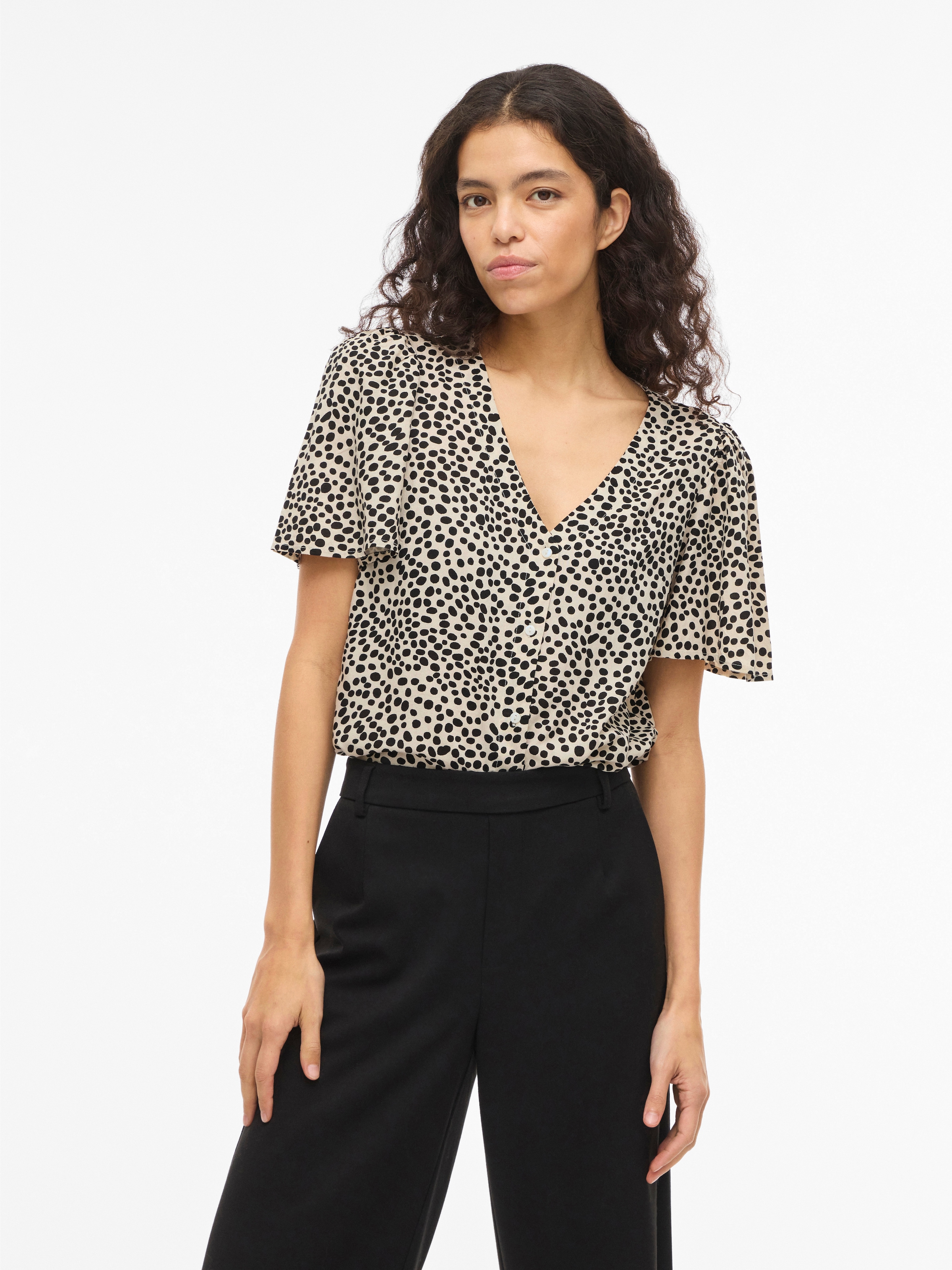 Vila Hemdbluse "VIGRACE V-NECK S/S SHIRT - NOOS" günstig online kaufen