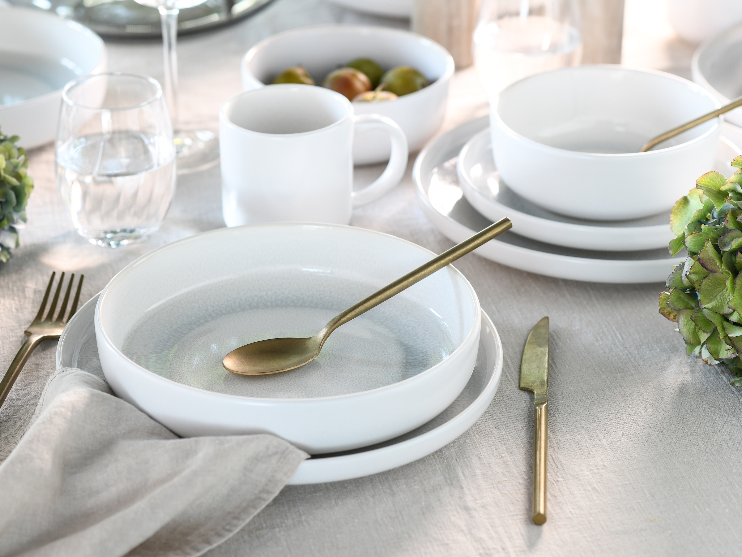 OTTO home Kombiservice »modernes Geschirr-Set, Service Lykk« hohe Haltbarkeit, spülmaschinen- & mikrowellengeeignet, Reaktivglasur