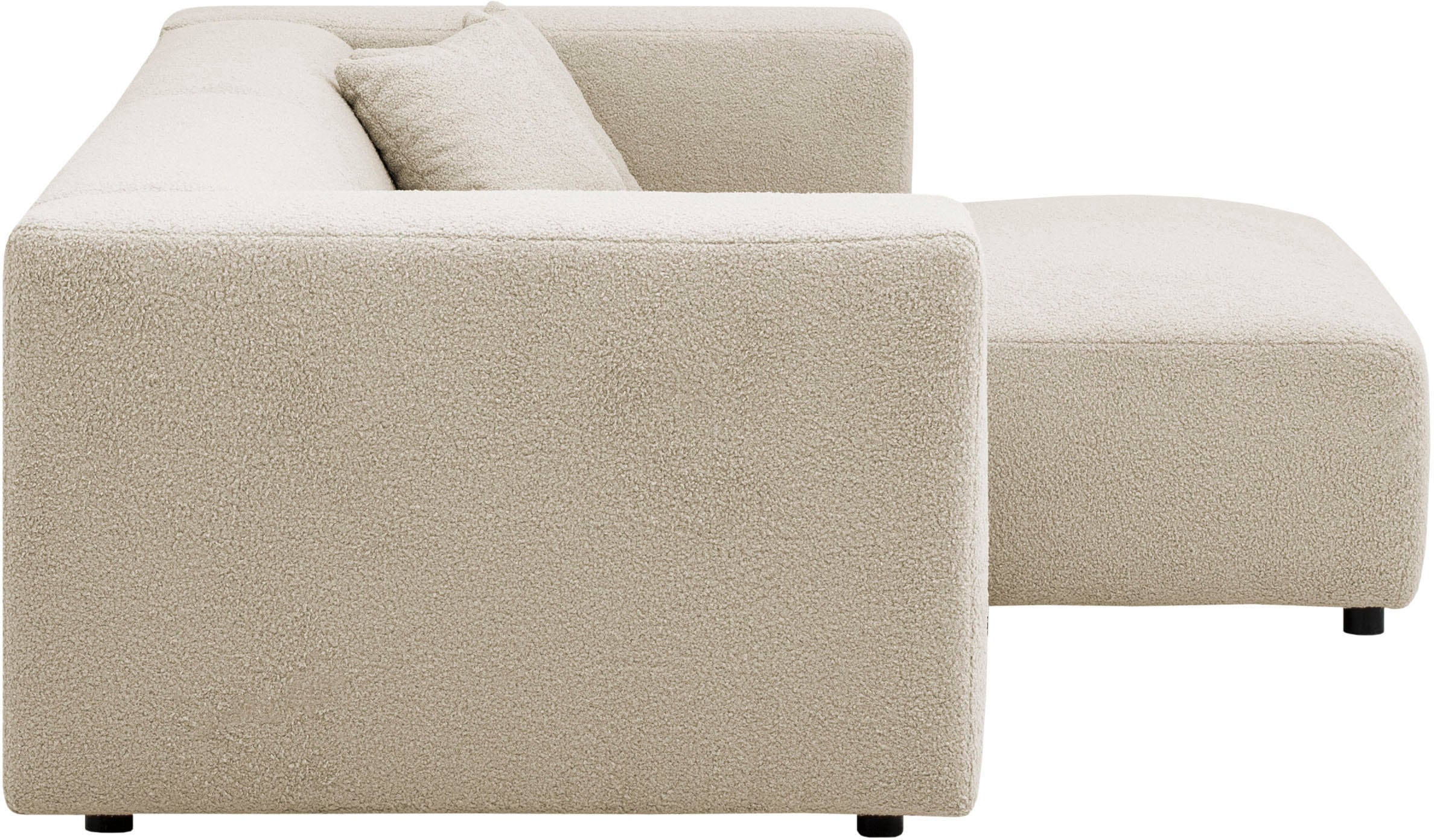 andas Ecksofa »BAKELS, L-Form in Cord oder Boucle-Stoff, moderne Couch«, wahlweise Recamiere rechts/links, bequemer Sitzkomfort