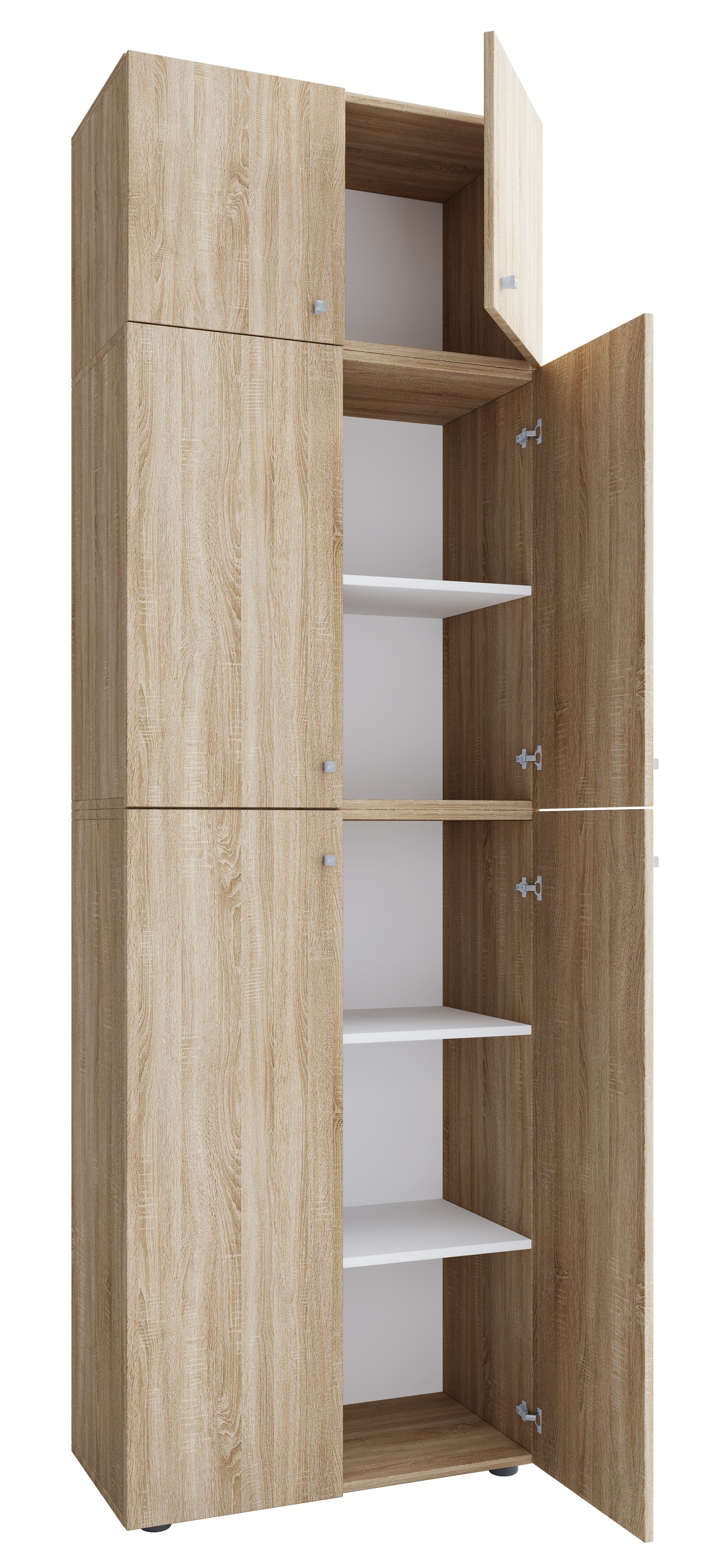 VCM Schuhschrank »VCM Holz-Schuhschrank | Maße: H. 223 x B. 70 x T. 39 cm| Allzweckschrank | 5 Fächer | 4 Drehtüren | Aufsatz mit 2 Türen¿ Lona«, (1 St.)