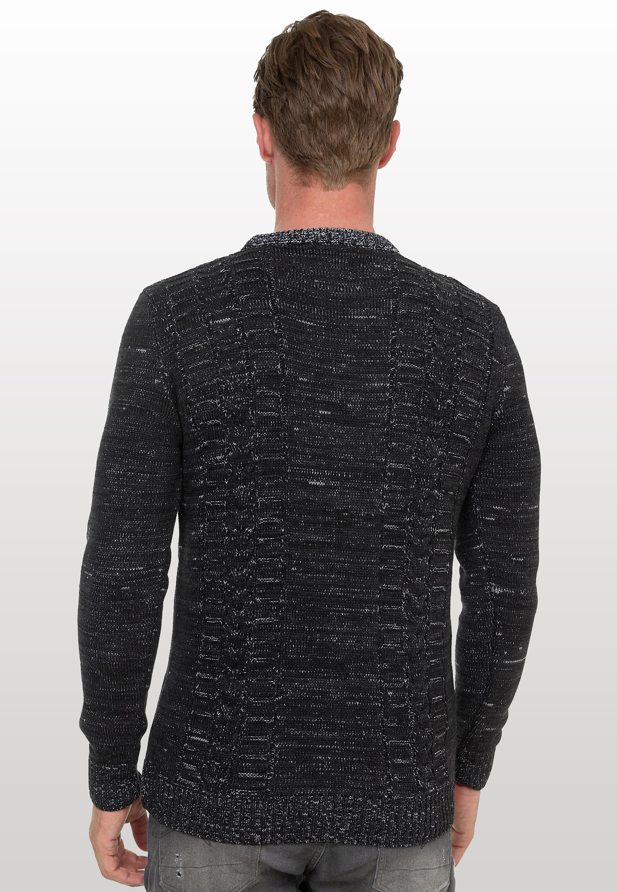 Rusty Neal Strickpullover, mit meliertem Design