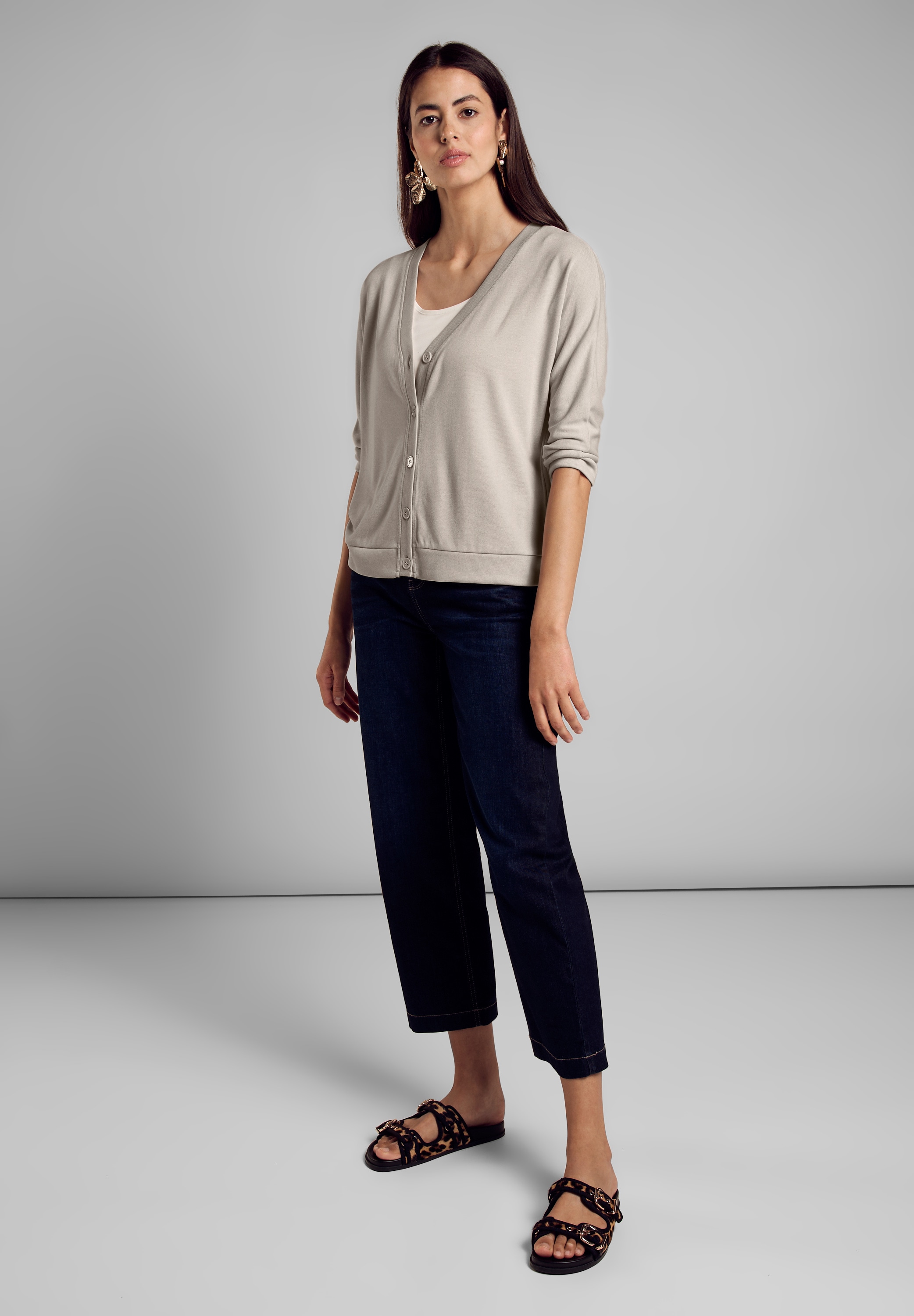 STREET ONE Strickjacke, mit 3/4 Ärmeln