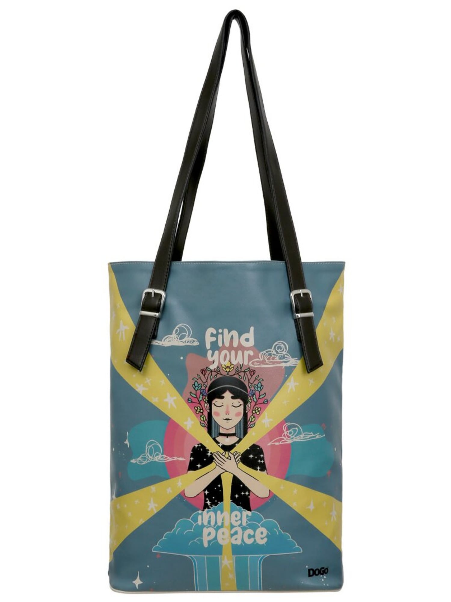 DOGO "Tall Bag Damen Schultertasche Find Your Inner Peace Damen" Handgefertigt