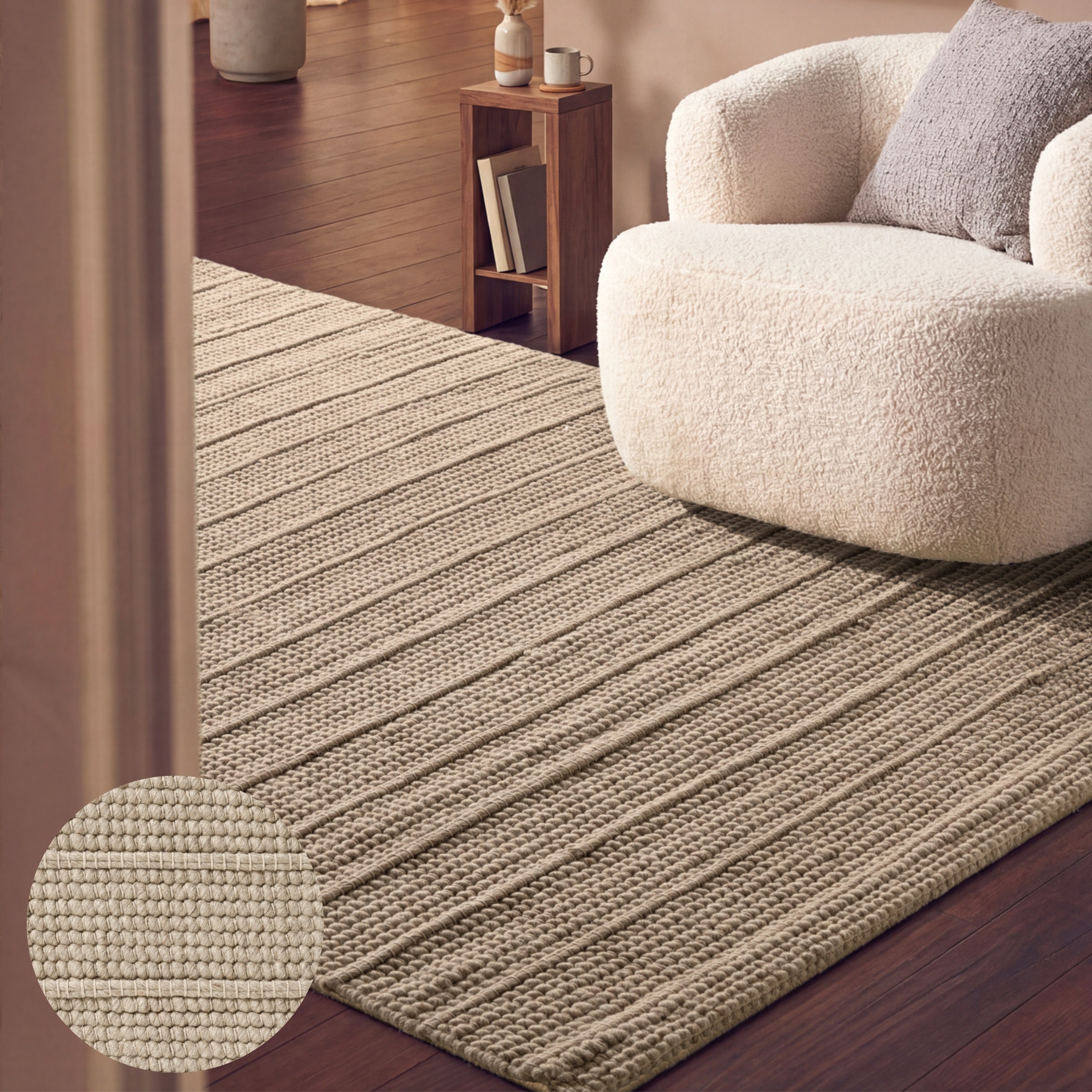Ted Baker Parker Wool Rug Beige 80x150cm