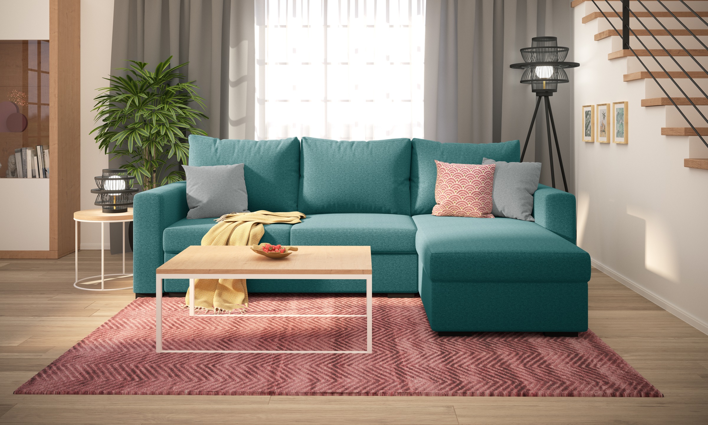 Home affaire Ecksofa »Combrit«, mit Bettfunktion und Stauraum
