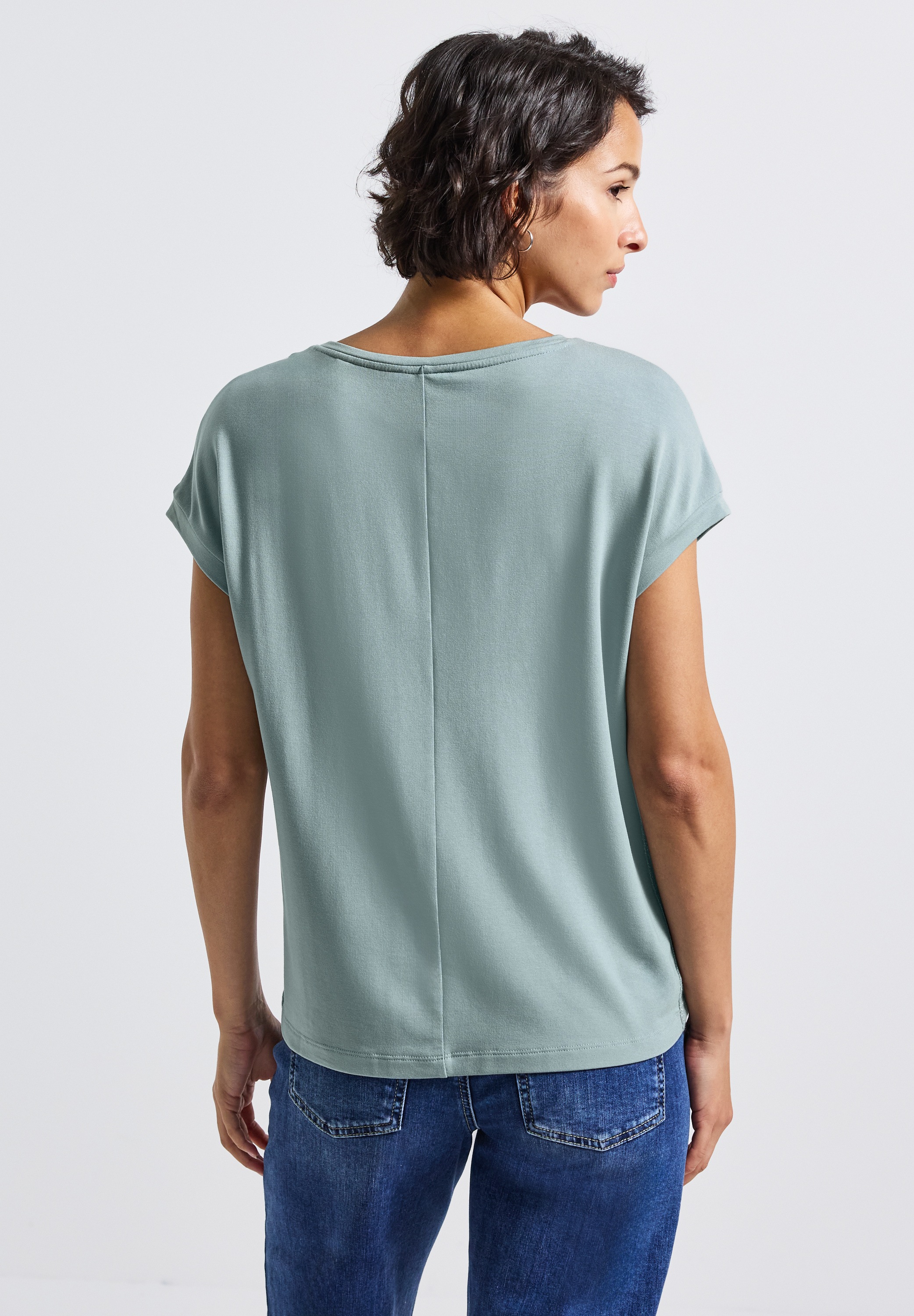 STREET ONE T-Shirt, mit Glitzer-Wording-Print günstig online kaufen