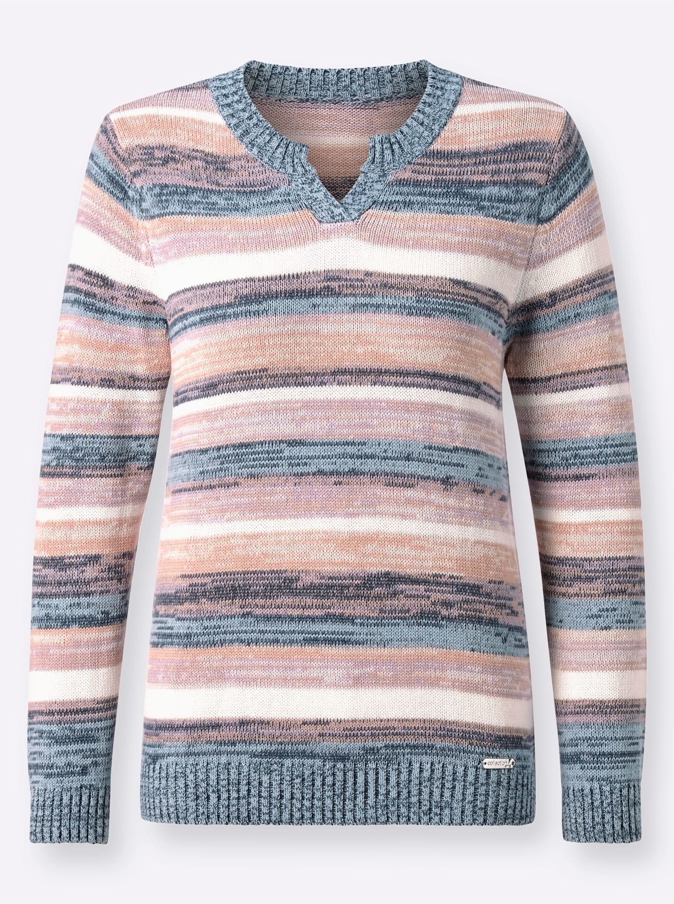 CASUAL LOOKS Pullover Knit Blue/Multicolor Size 42 3