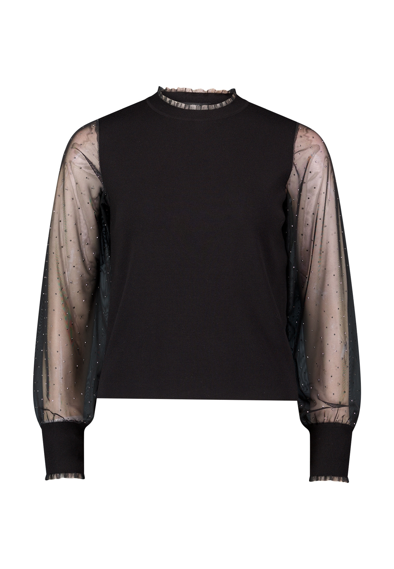 Zero Strickpullover »Damen mit Strass« 1 Mesheinsätze