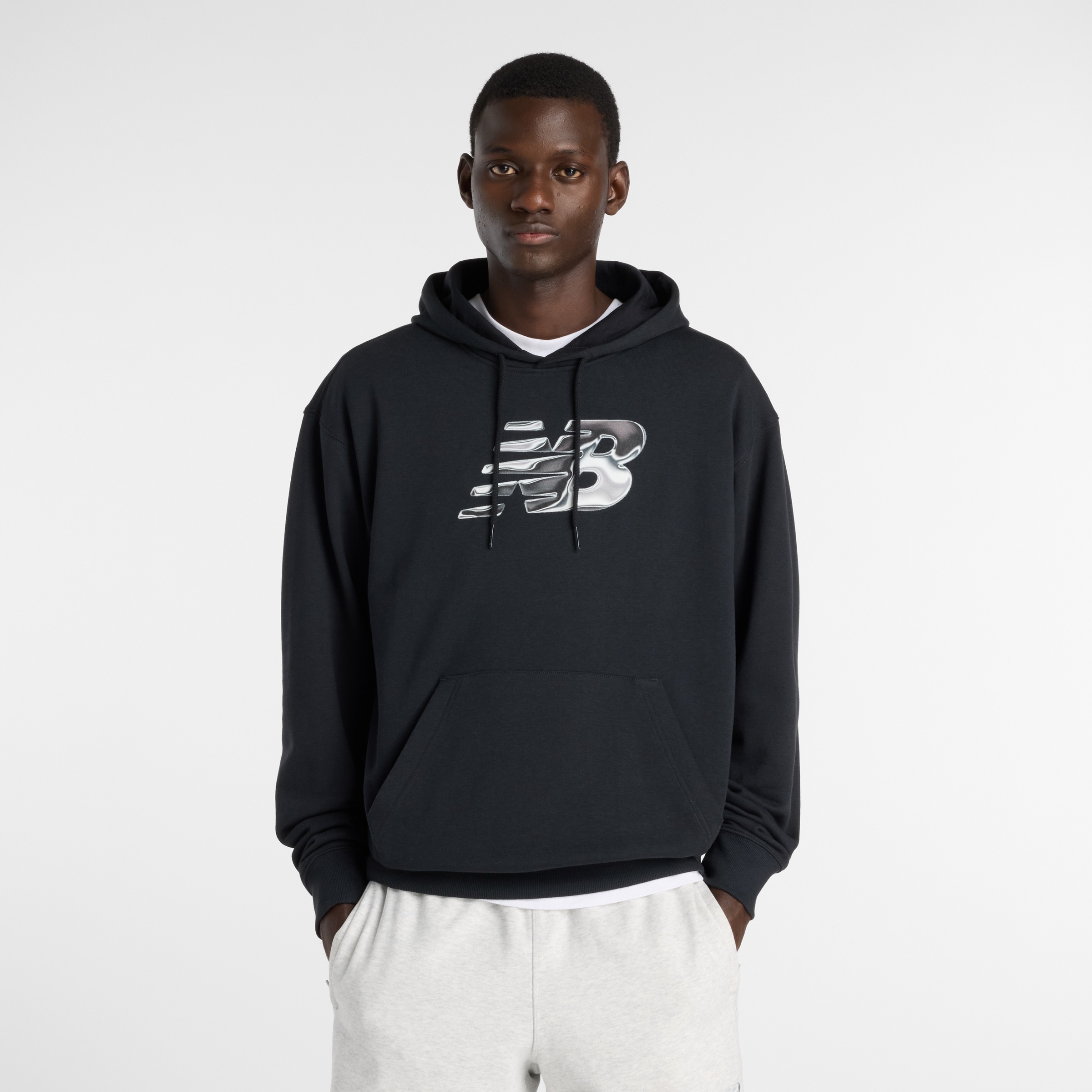 New Balance Kapuzensweatshirt "AAZ Mens Lifestyle Hoodie BIG TEAL", mit Kapuze, aus Baumwolle und Polyester
